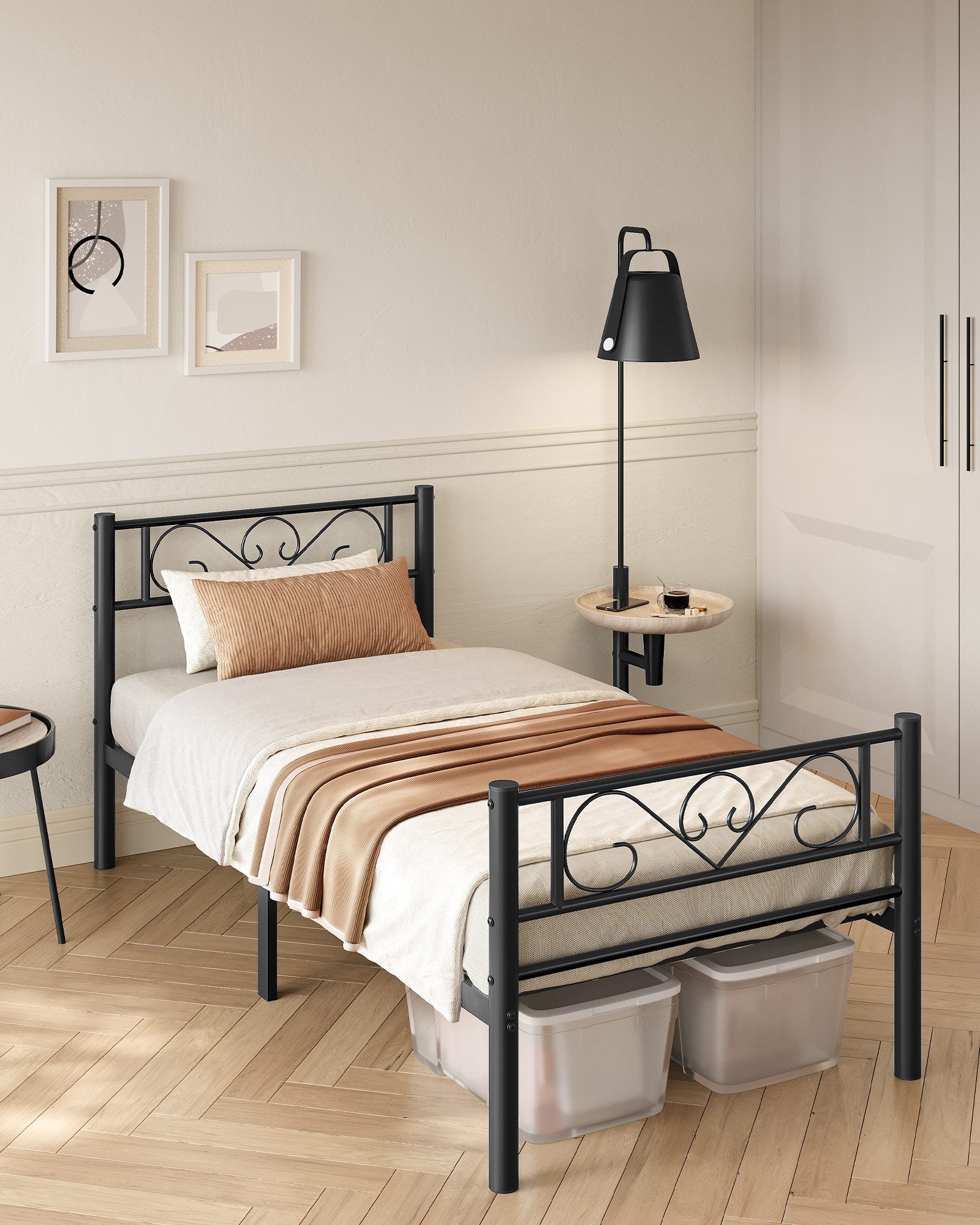 VASAGLE Bettgestell (2-tlg., 2er Set, 90 x 200 cm), aus Metall, Bettrahmen, günstig online kaufen