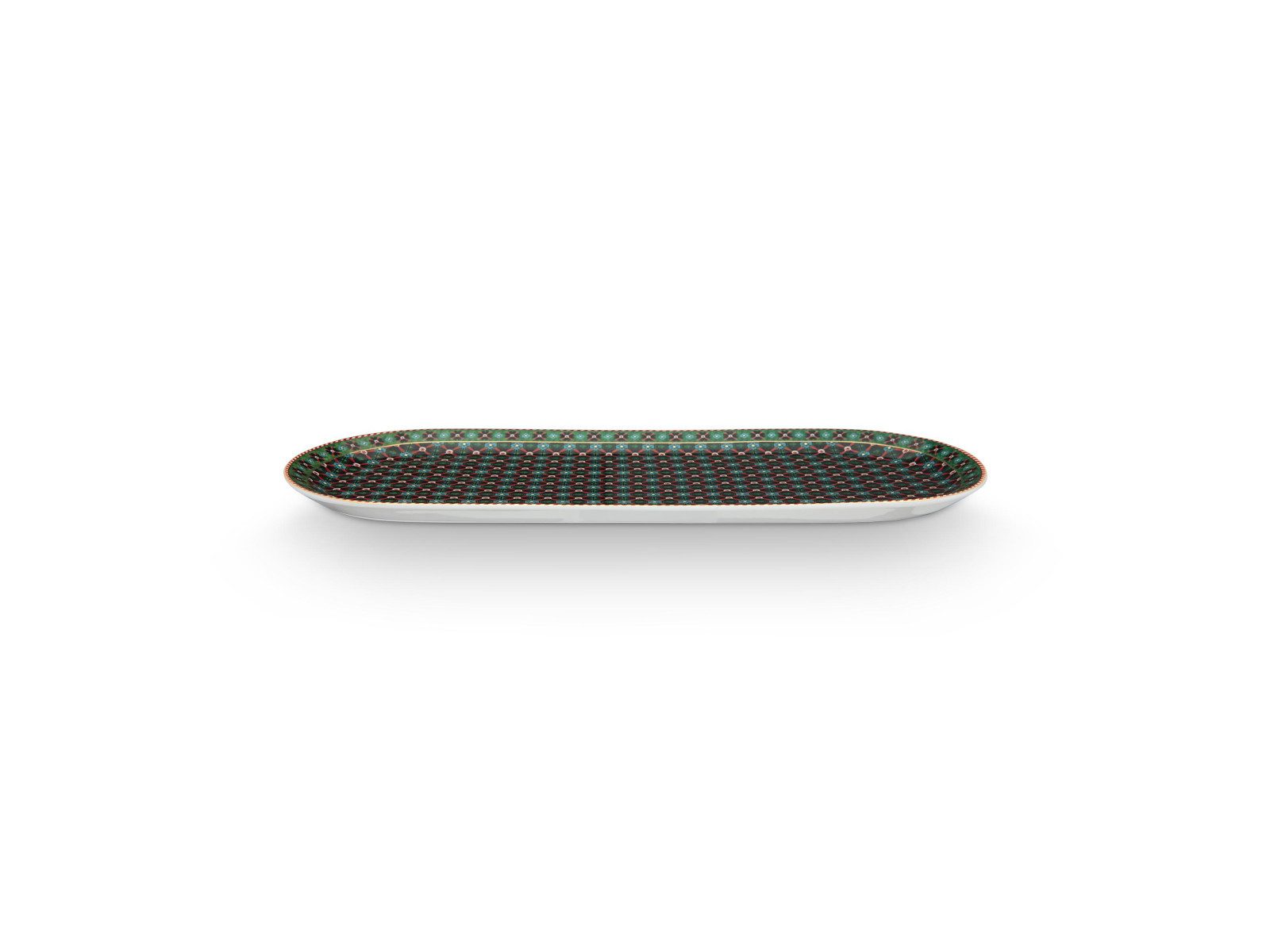 PiP Studio Servierplatte Berry Blues Kuchenplatte clover green 33x15,5cm, Porzellan, (Platten)