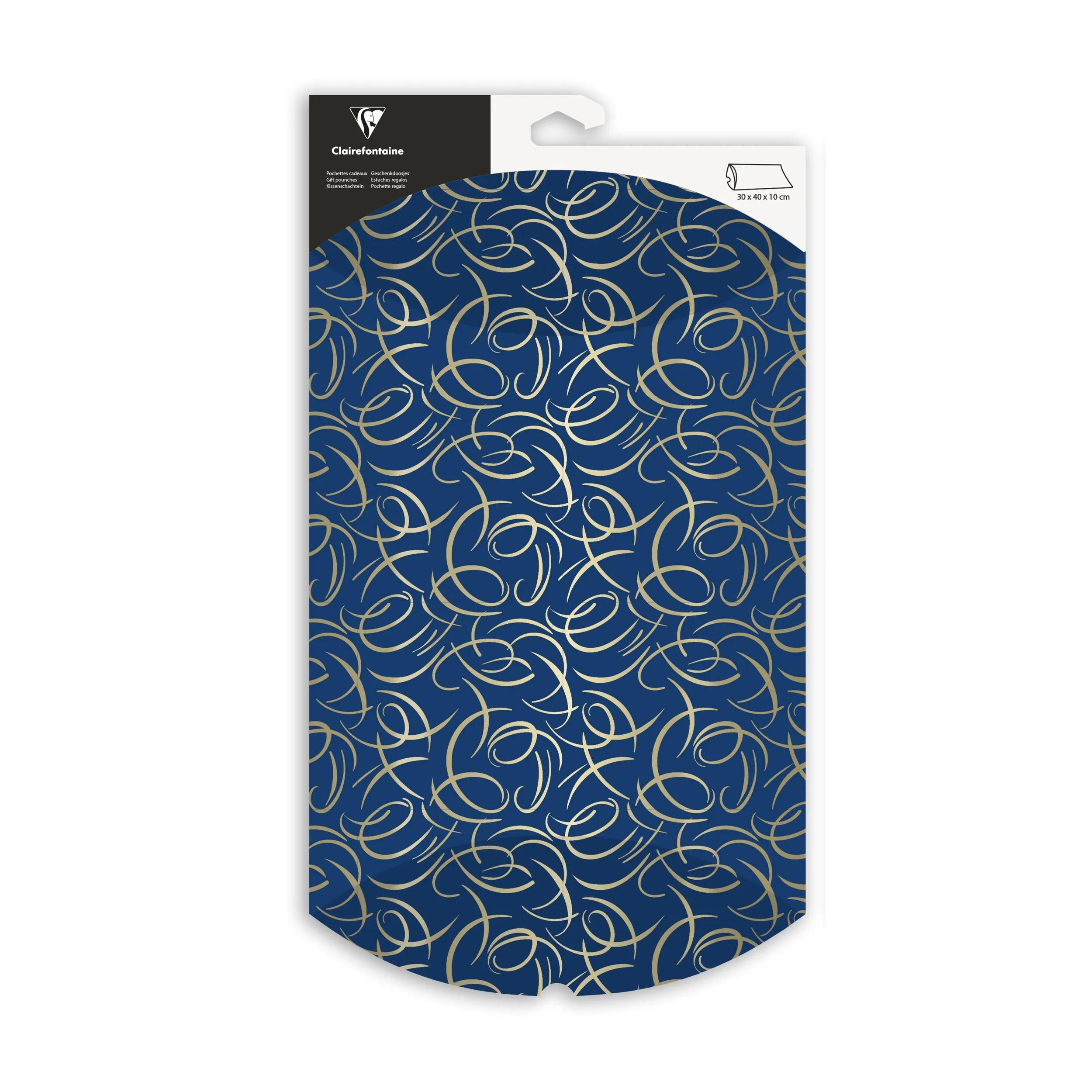 CLAIREFONTAINE Geschenkbox 6x Geschenketui, 30x40cm, Arabeske - Blau 618008C, Geschenkpapiere und Verpackung