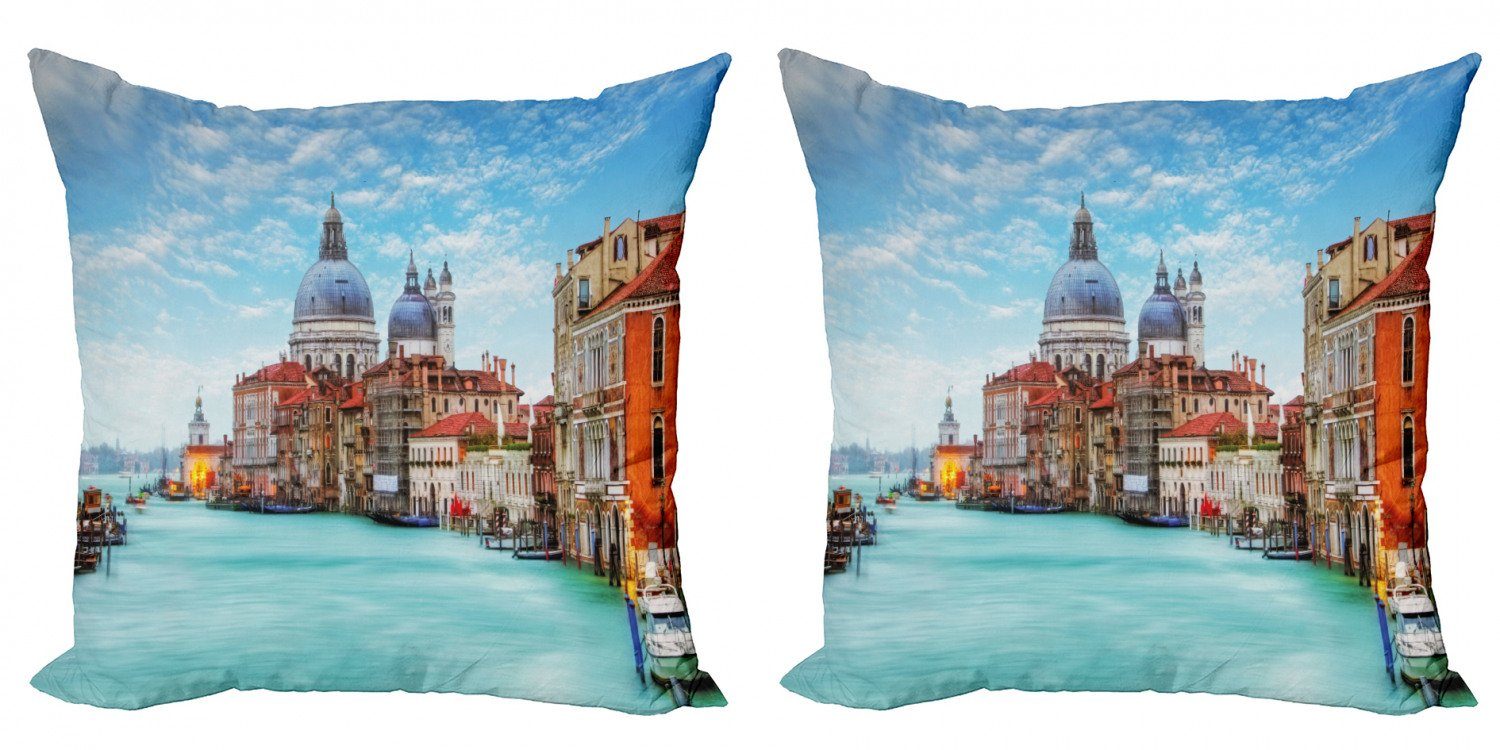 Kissenbezüge Modern Accent Doppelseitiger Digitaldruck, Abakuhaus (2 Stück), Italien Foto von Venedig Canal Grande