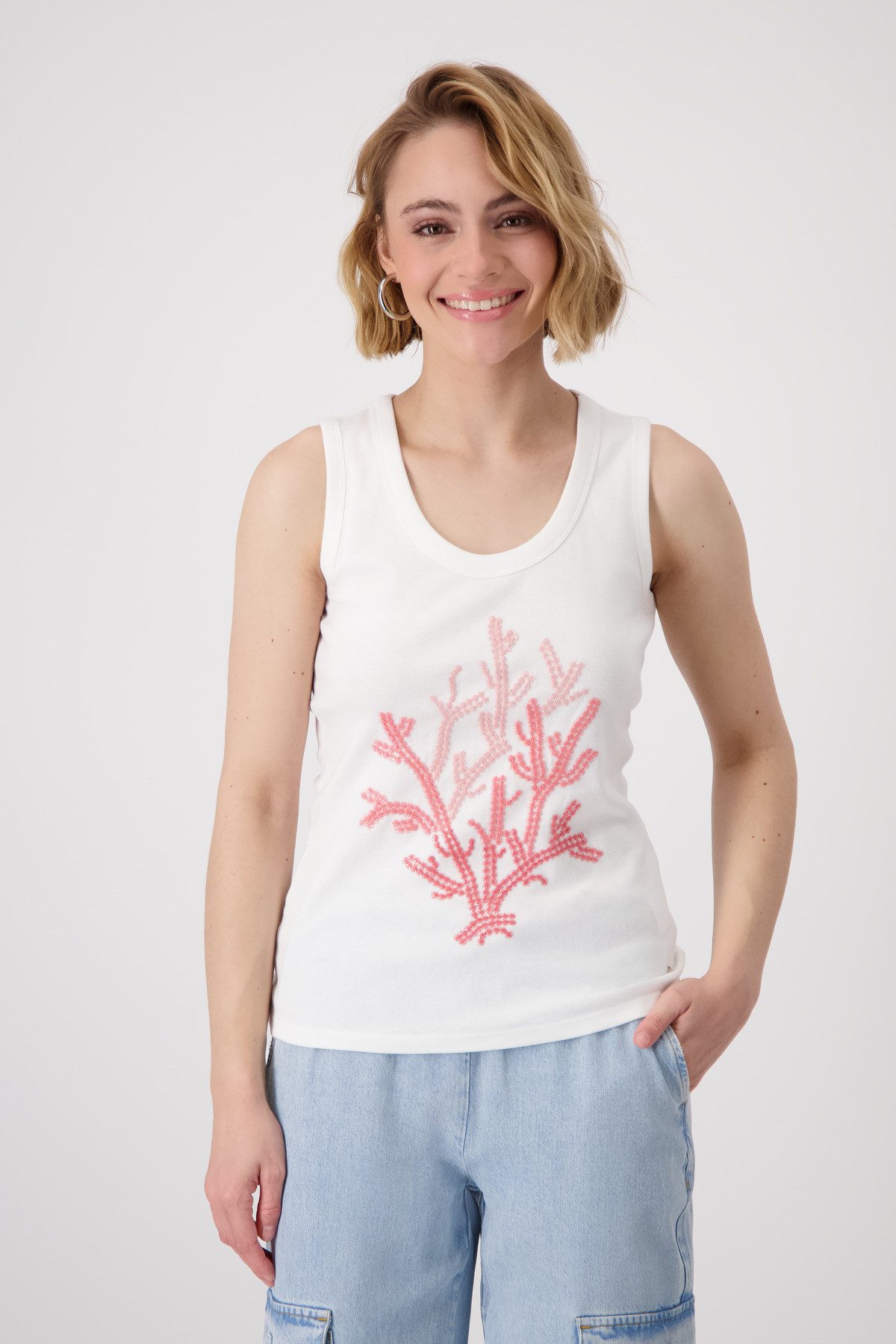 Monari Tanktop Top Koralle + Rippe günstig online kaufen