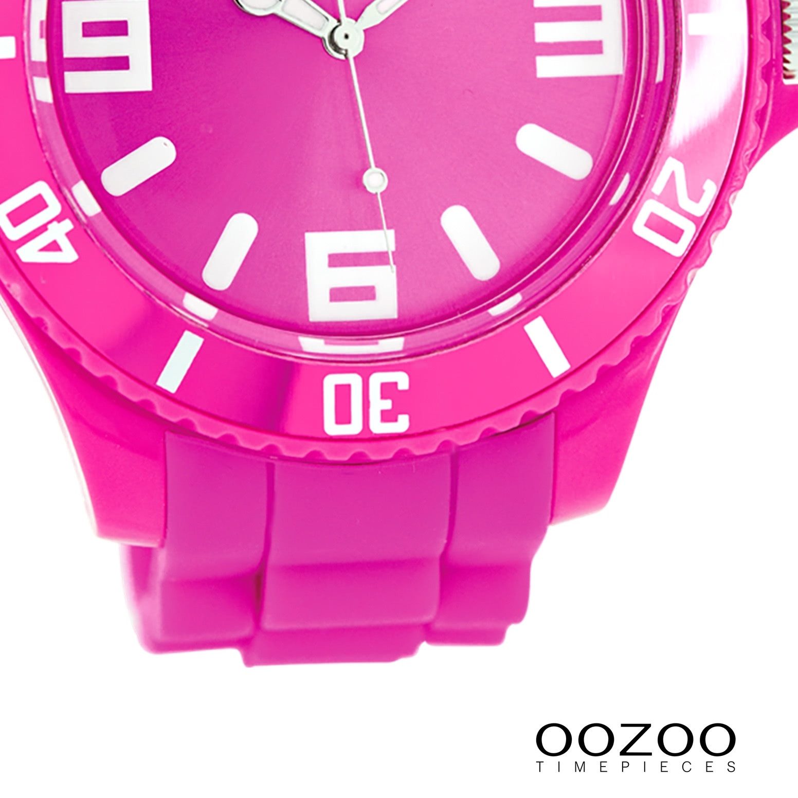 OOZOO Quarzuhr Oozoo Unisex Armbanduhr Vintage Series, (Analoguhr), Damen, Herrenuhr rund, extra groß (ca. 48mm) Silikonarmband pink