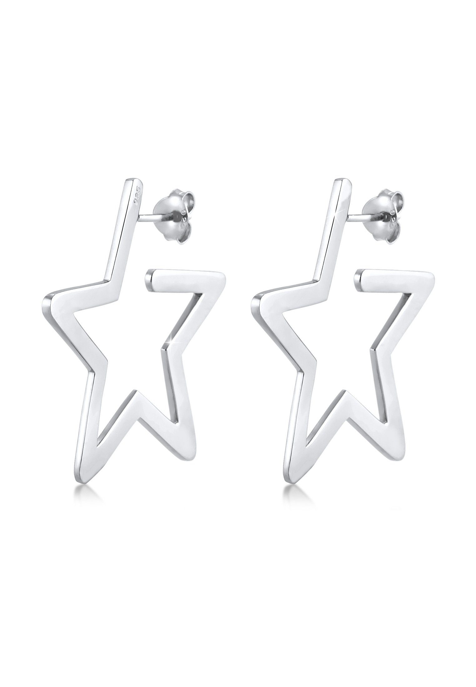 Elli Paar Creolen Creolen Stern Astro Filigran 925 Silber, Sterne