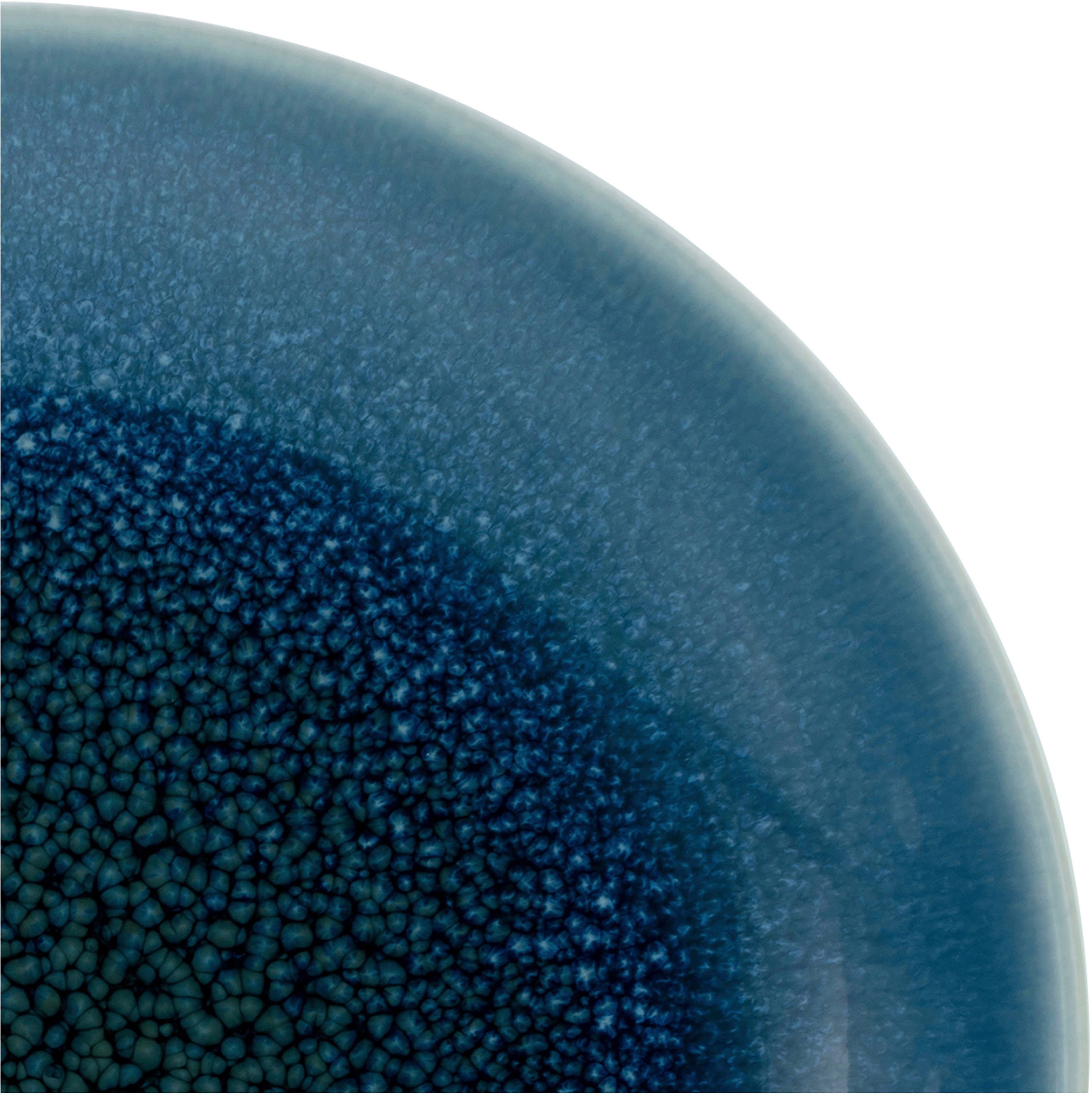 Personen, 2 Glasur CreaTable (8-tlg), irisierende Caldera Steinzeug, Kombiservice Blau