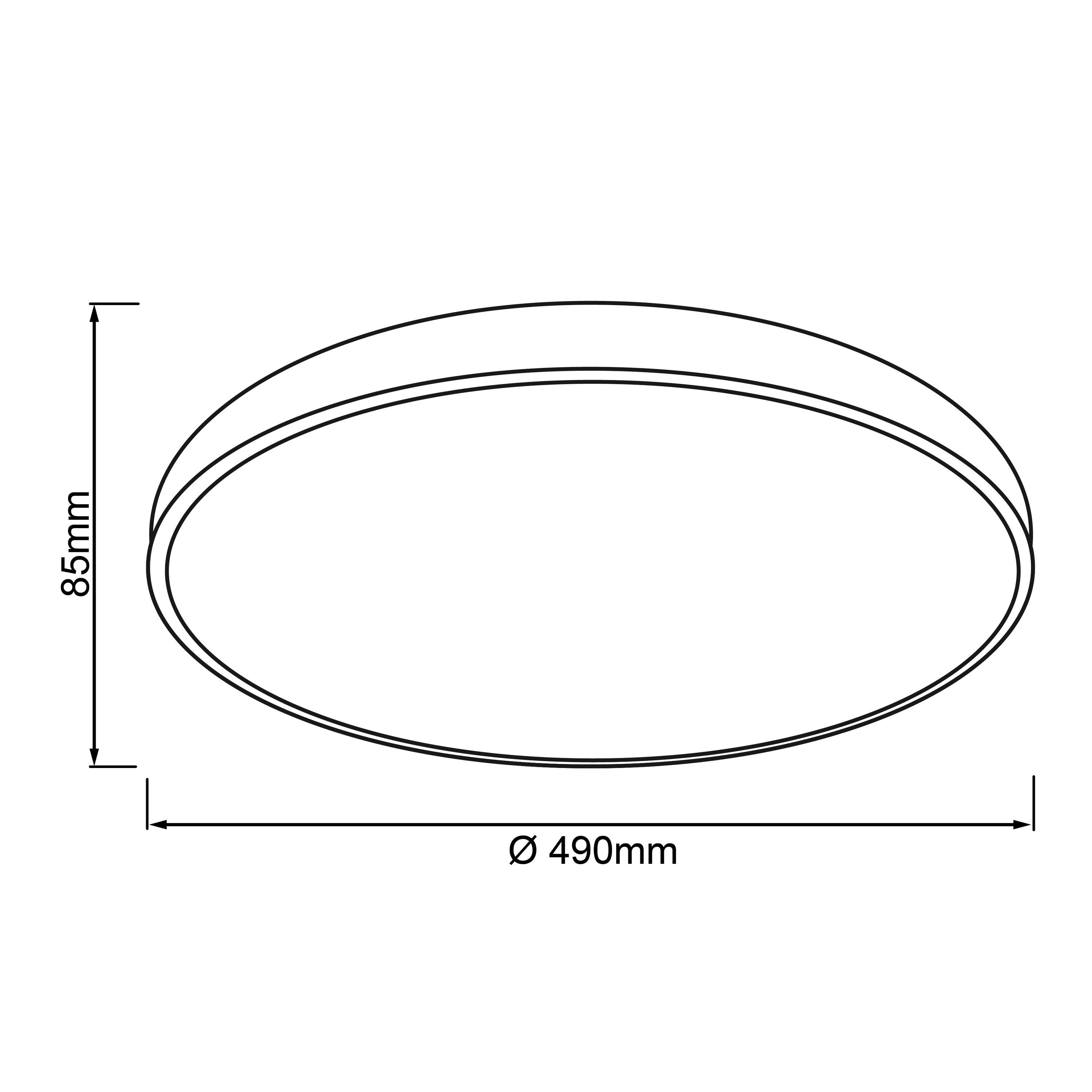 Brilliant Deckenleuchte Slimline, weiß/schwarz 1x 49cm Lampe LED Deckenleuchte LED 60W 3000-6500K, integr Slimline