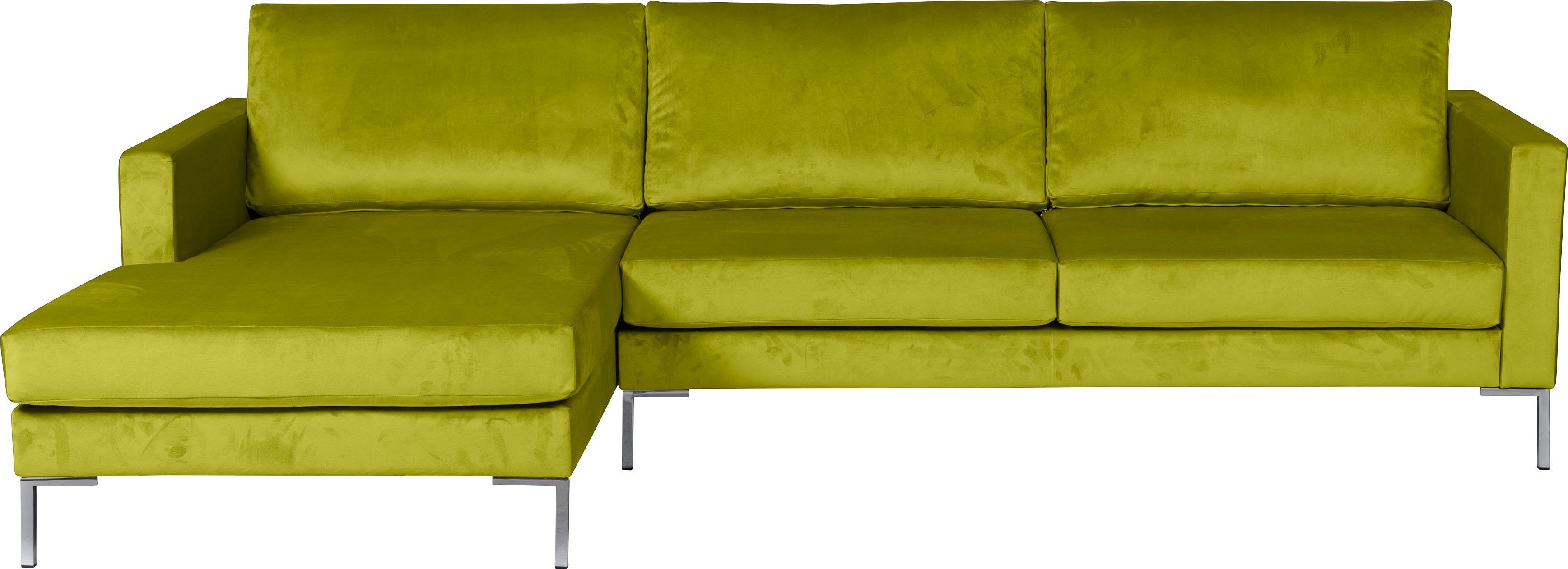 Alte Gerberei Ecksofa Velina, mit Metall-Winkelfüßen, Breite 251 cm green