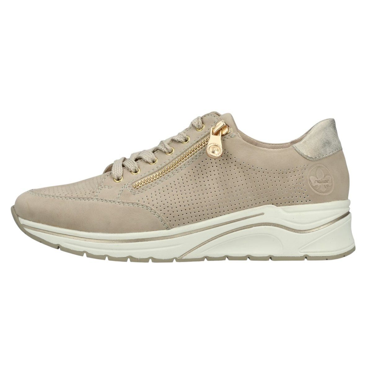 Rieker N9517 (Kunstleder) beige Damen Sneaker – Bild 2 von 5