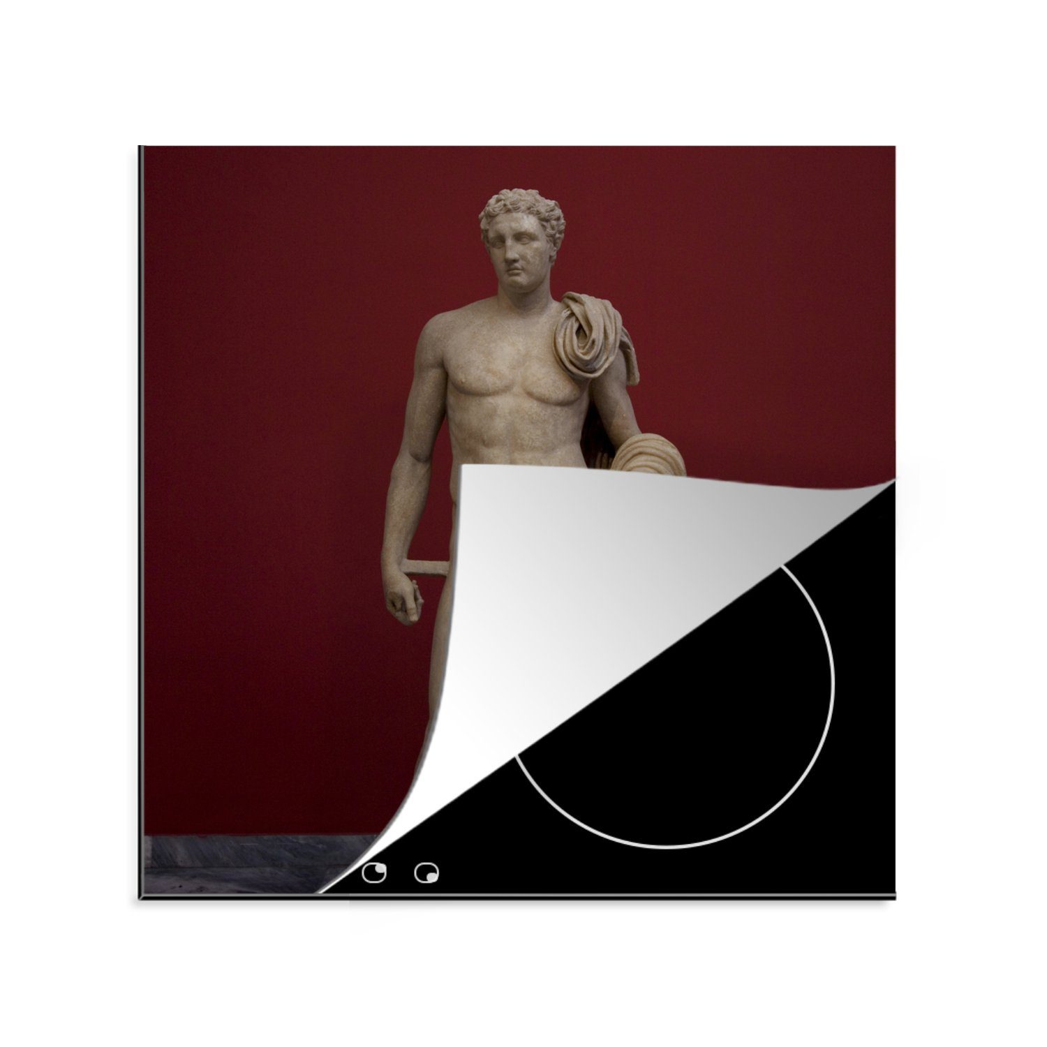 MuchoWow Herdblende-/Abdeckplatte Statue - cm, Griechisch Vinyl, küche Mann, Arbeitsplatte - tlg), für Ceranfeldabdeckung, 78x78 (1