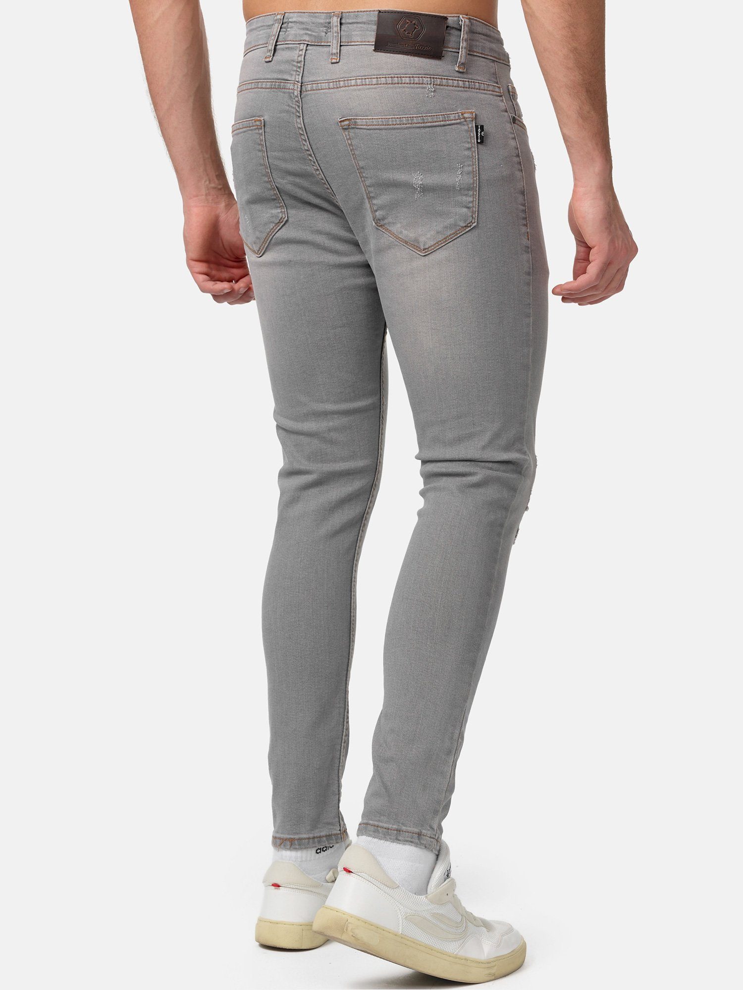 im Destroyed-Look grau 17514 Tazzio Skinny-fit-Jeans