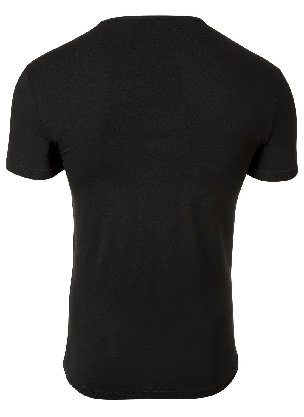 2er - Herren T-Shirt Versace Rundhals Unterhemd, Schwarz T-Shirt, Pack