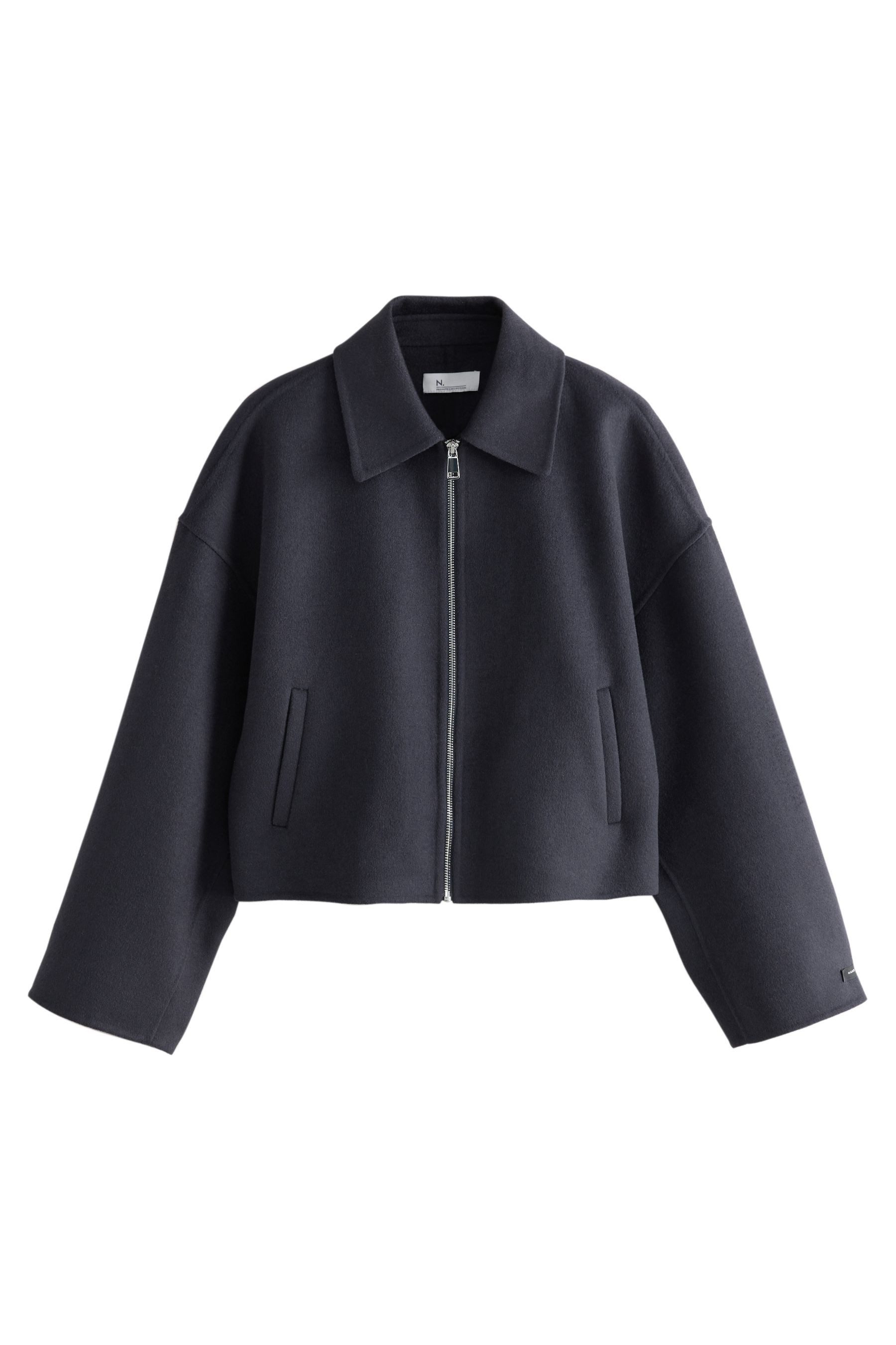 Kurzjacke Handgesteppte Jacke mit Reißverschluss, Kurzgröße