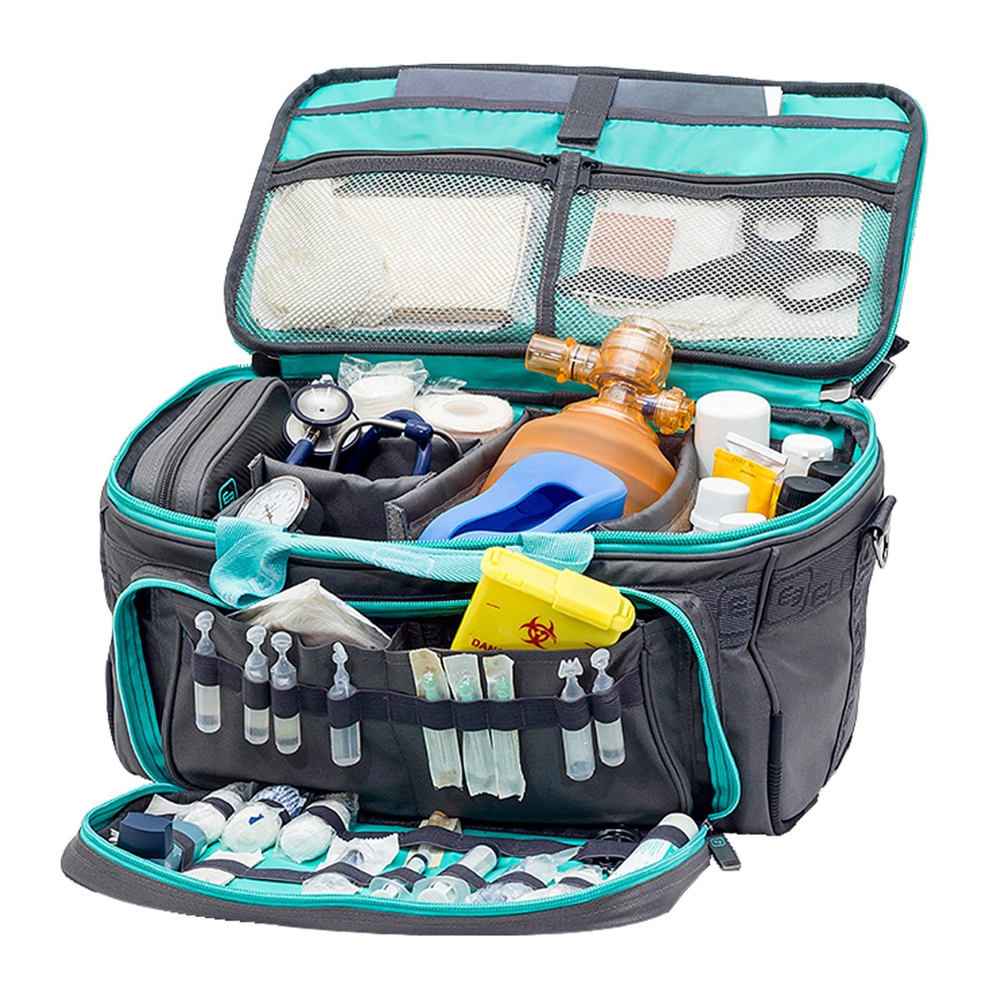 40 Softbag-Arzttasche Polyester Elite cm 25 Bags GP´S Grau-türkis Elite Arzttasche x x Bags 21