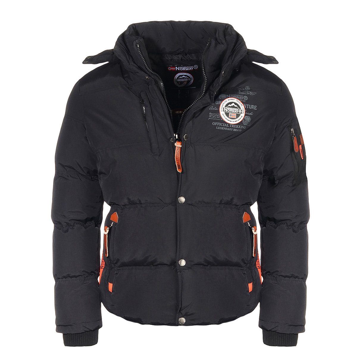 Geographical Norway Winterjacke G-Valon & G-Vance by leyoley mit abnehmbarer Kapuze, mit Stehkragen Windbrecher