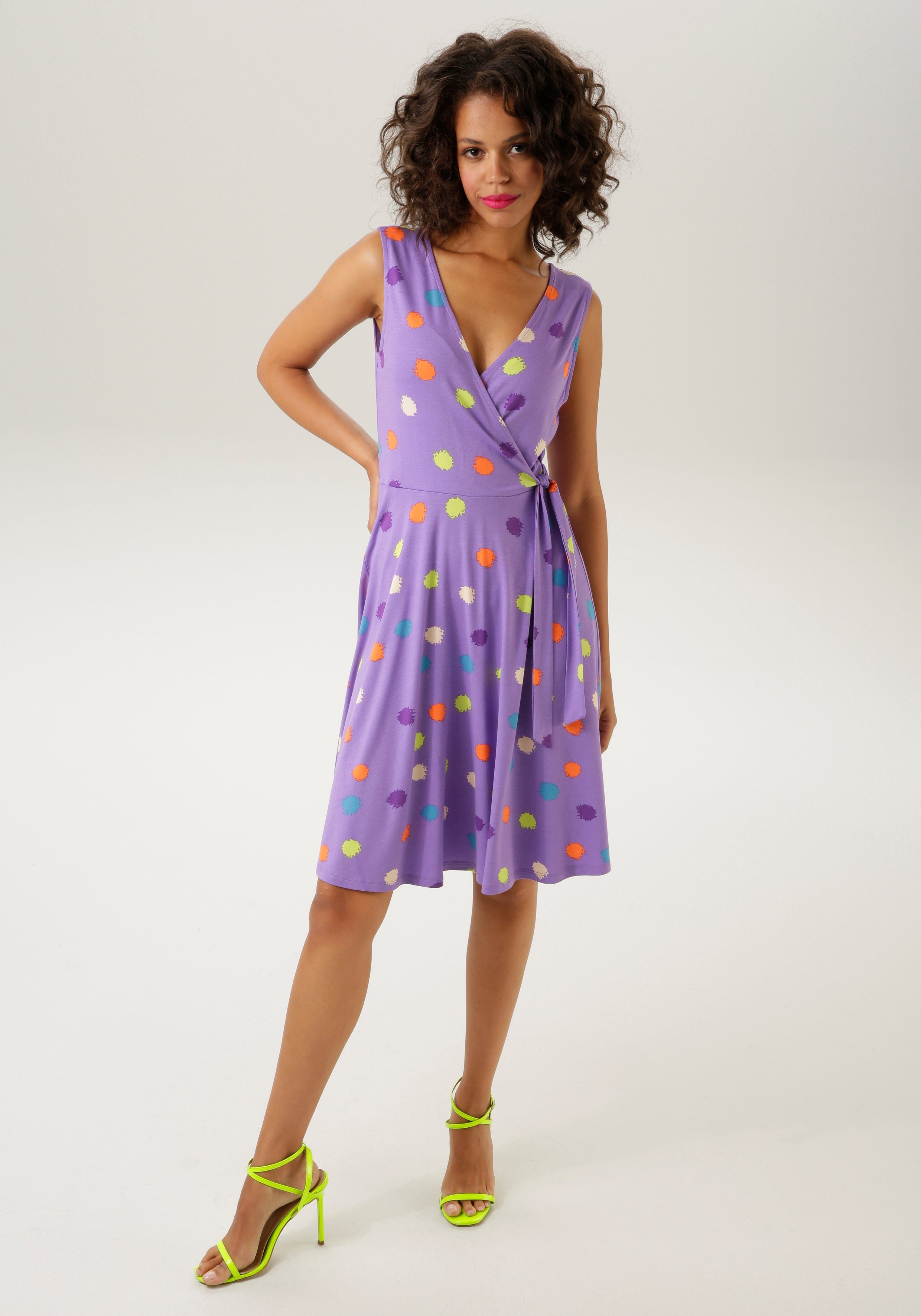 Sommerkleid - Unikat bunten CASUAL NEUE ein Teil bedruckt Aniston Klecksen - jedes KOLLEKTION mit