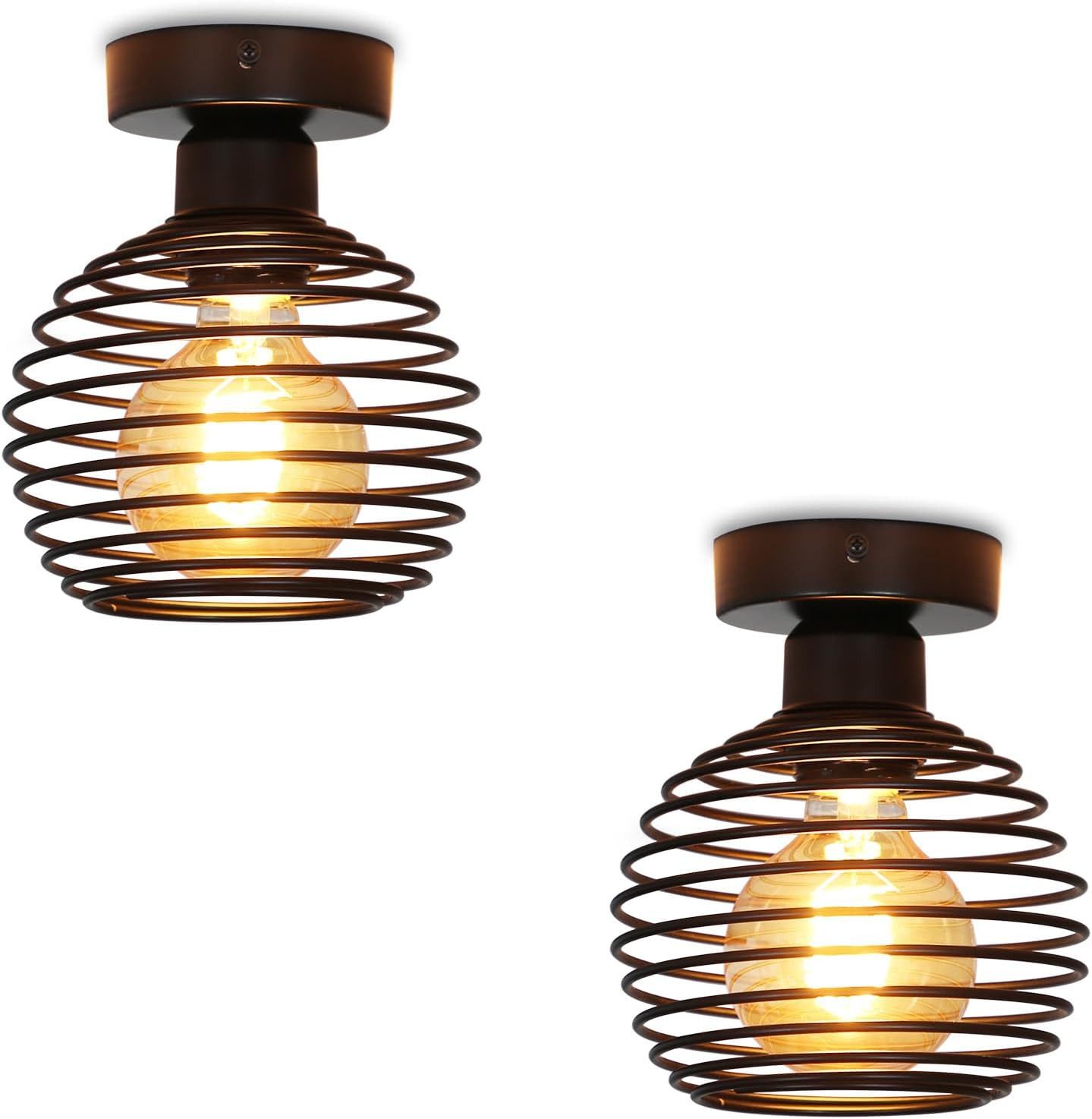 ZMH Deckenleuchte Schwarz Retro Deckenlampe E27 max. 40 Watt Pefekt für Flu günstig online kaufen