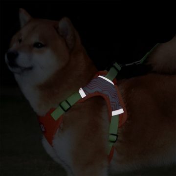 FIDDY Hunde-Halsband Haustiergeschirr mit verstellbarer Brustleine, Atmungsaktive reflektierende Weste für kleine bis mittelgroße Hunde