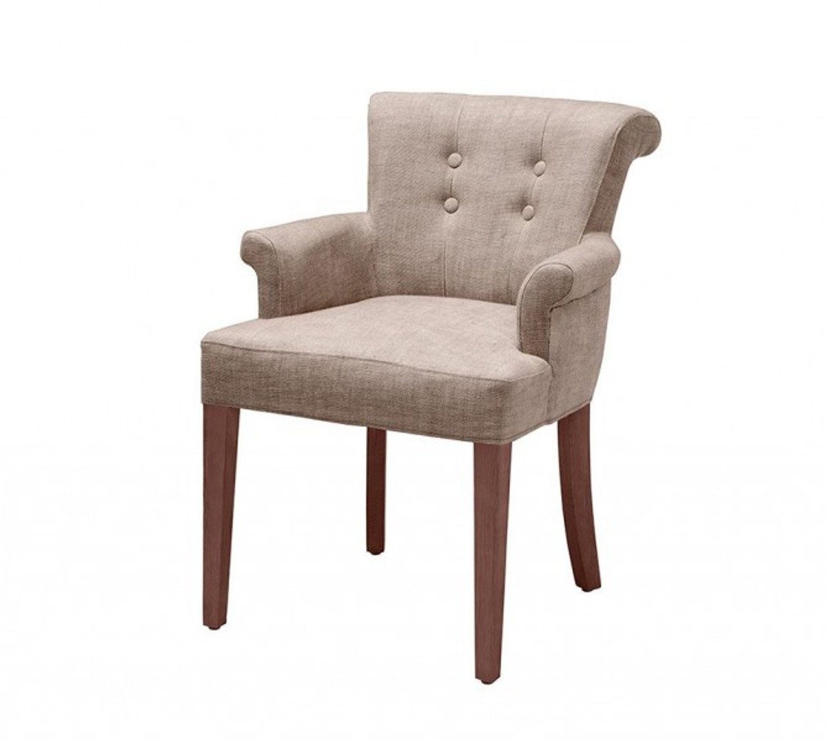 Casa Padrino Armlehnstuhl Luxus Stuhl mit Armlehne Kamelbraun - Luxus Kollektion