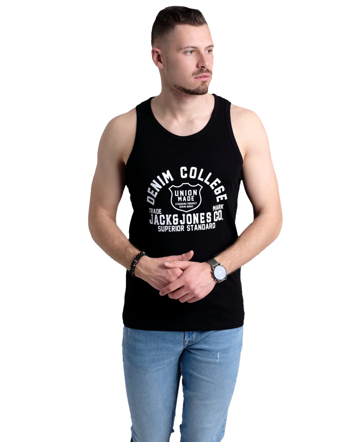 Jack & Jones Tanktop Bequemes Slimfit Shirt mit Printdruck (3er-Pack) mit Print