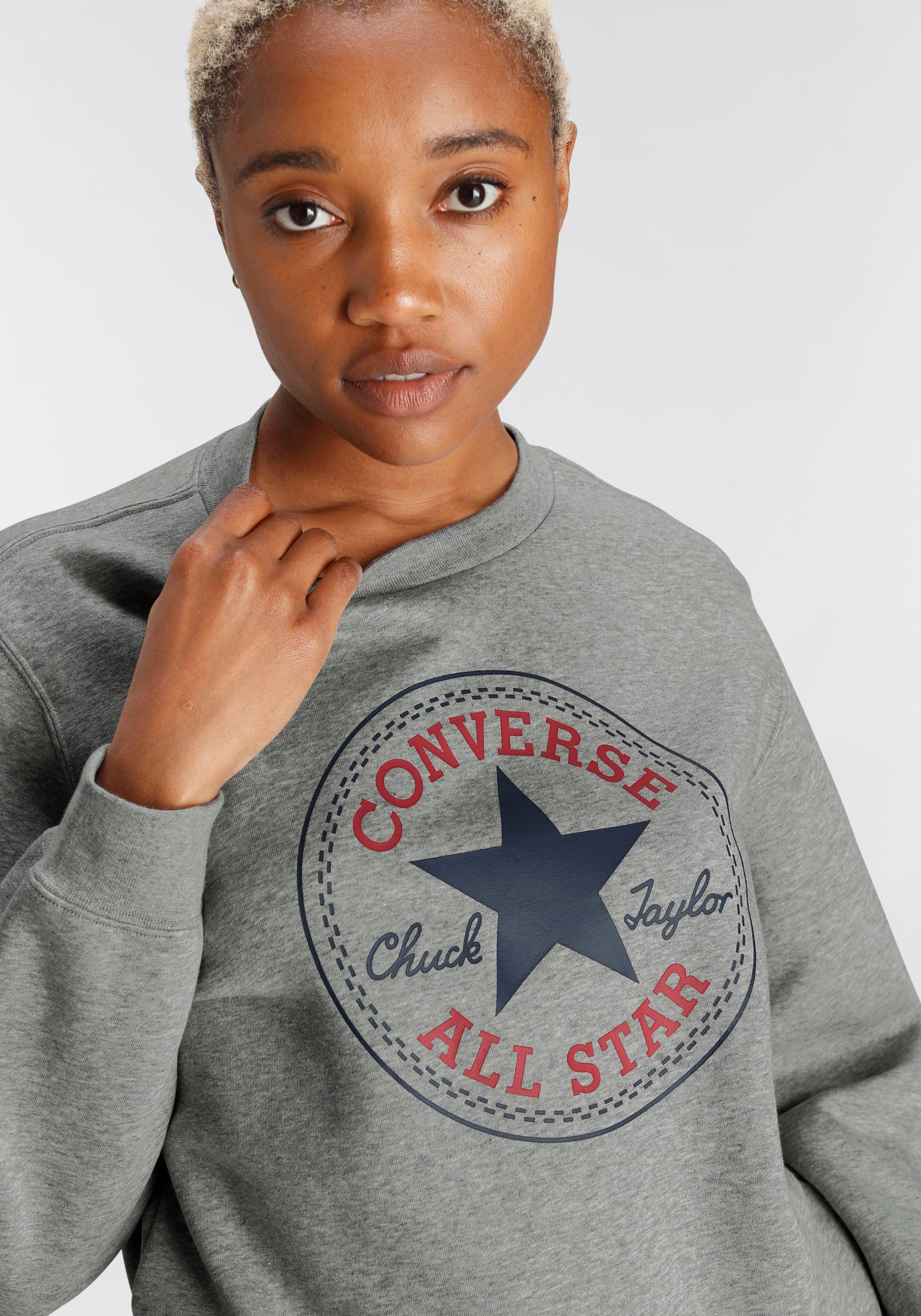 Converse STAR Sweatshirt grau BRUSHED PATCH UNISEX ALL BACK