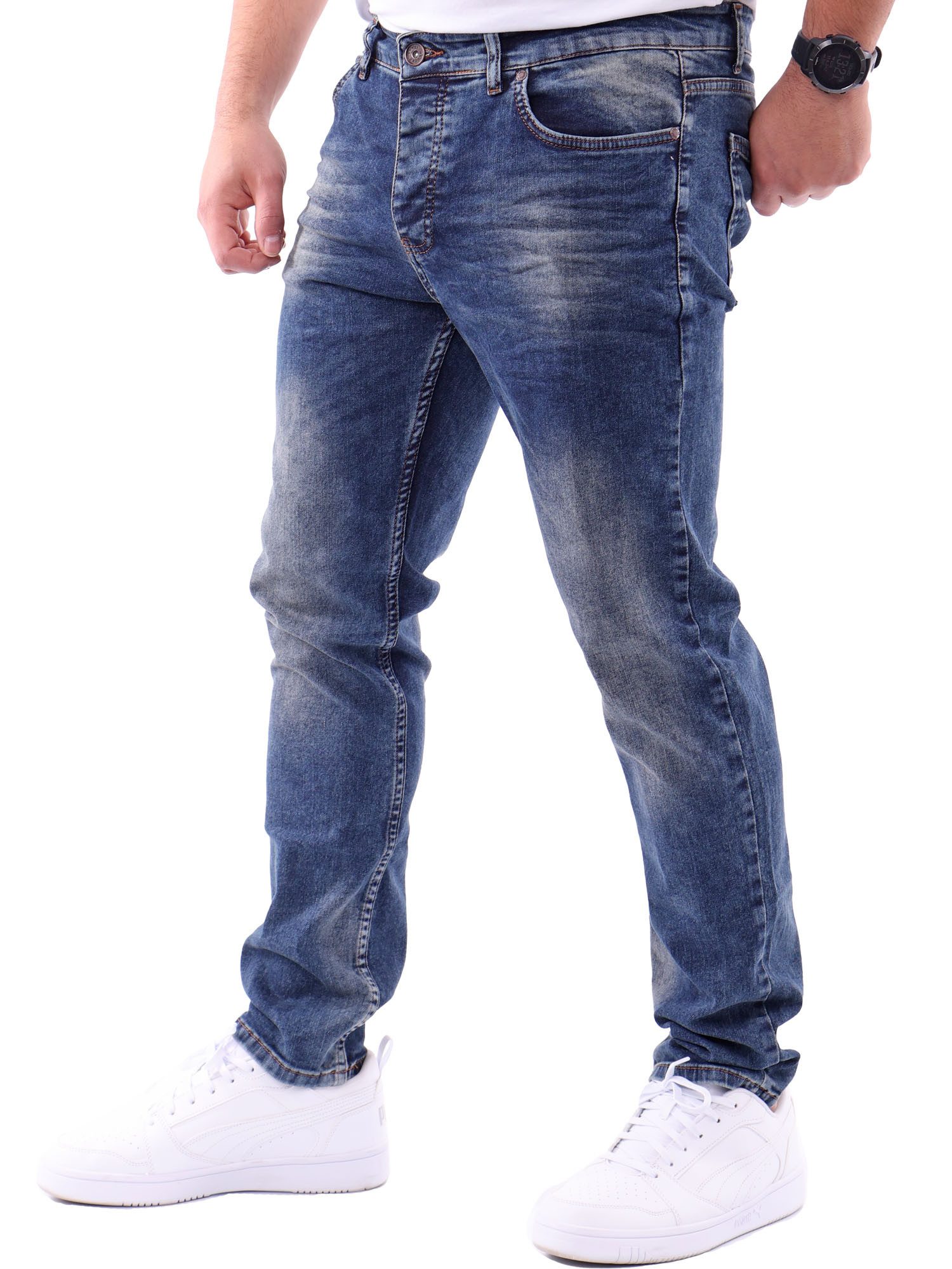Reslad Stretch-Jeans Reslad Jeans-Herren Slim Fit Basic Style Stretch-Denim Jeans-Hose Stretch Jeans-Hose Slim Fit
