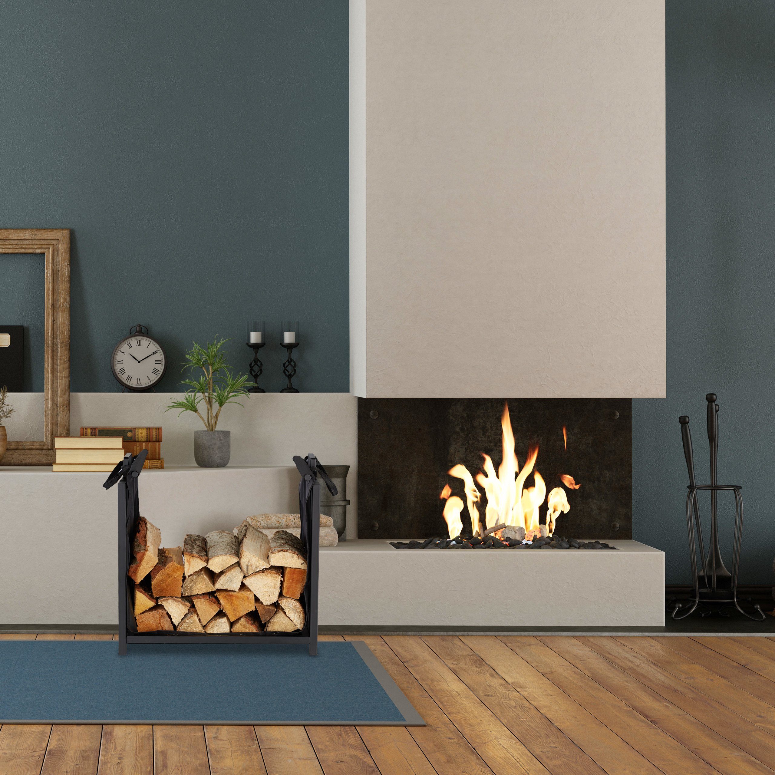 relaxdays Kaminholzregal Kaminholzständer aus Stahl, BxTxH:51x37x50 günstig online kaufen