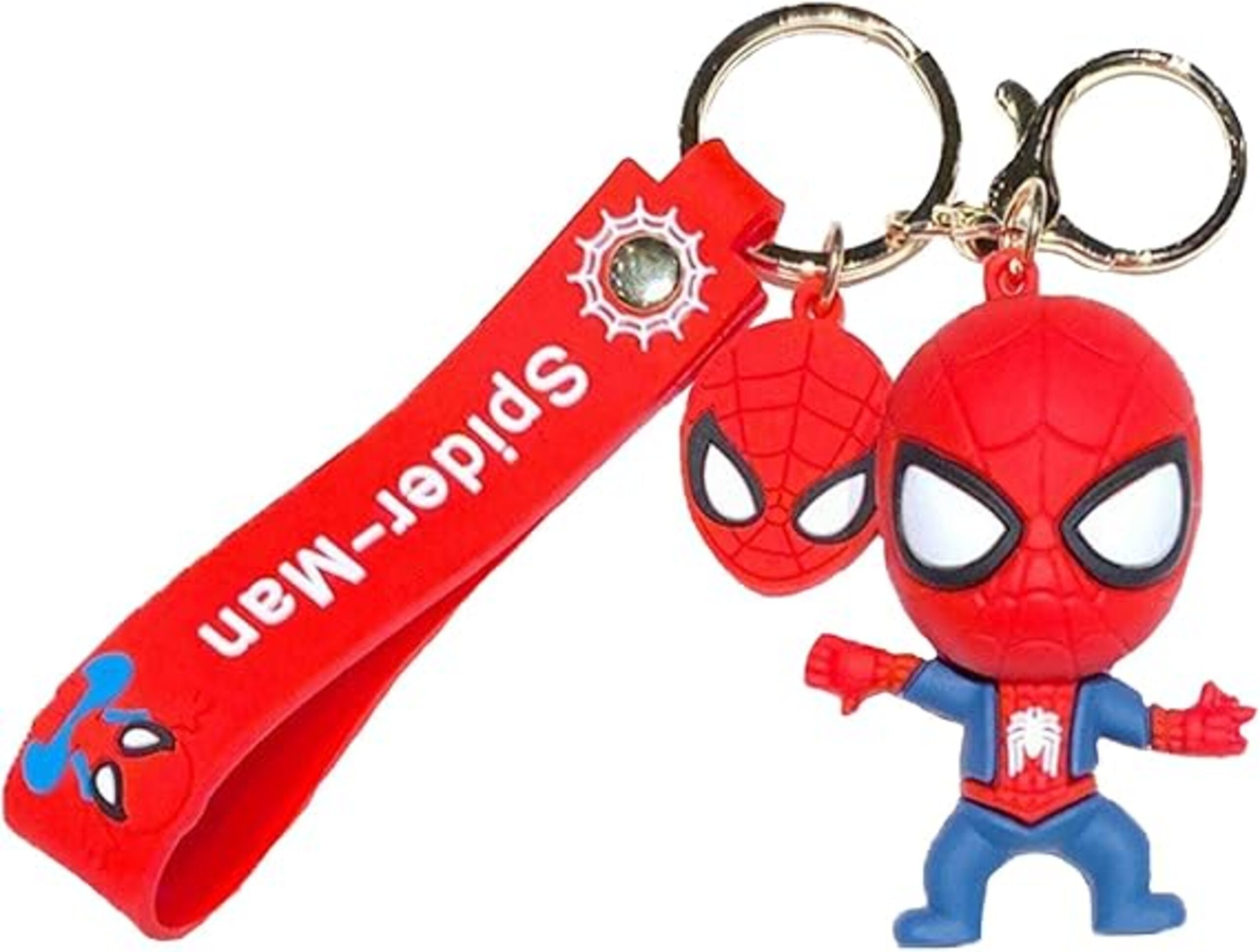 Stelby Schlüsselanhänger Spiderman 3D Schlüsselanhänger, Taschenanhänger für Kinder, Erwachsene, Strapazierfähiges & flexibles Material für langlebige Nutzung