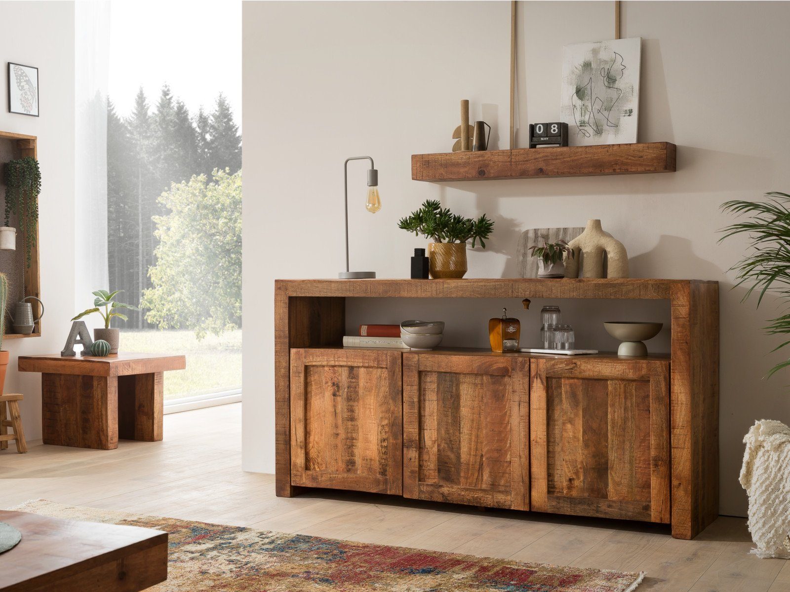 massivum Couchtisch Country 60x60 Beistelltisch Massivholz (1-St)
