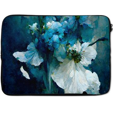 MuchoWow Laptop-Hülle Blumen - Blumenstrauß - Farbe - Blau 13.3 Zoll, Laptopsleeve, weiches Innenfutter zum Schutz Kratzern, Laptoptasche