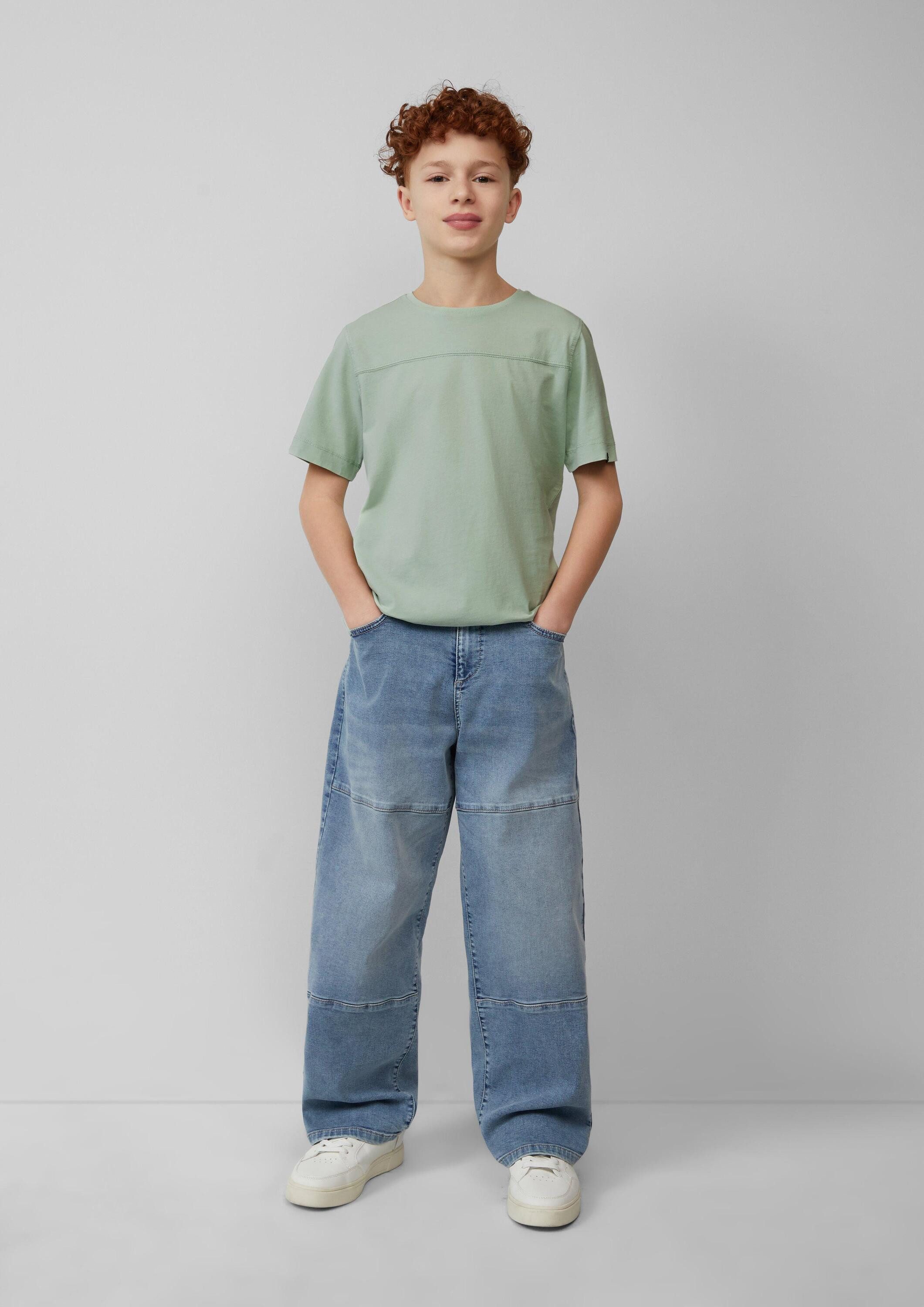 s.Oliver Kurzarmshirt T-Shirt Gewaschenes T-Shirt mit Teilungsnähten