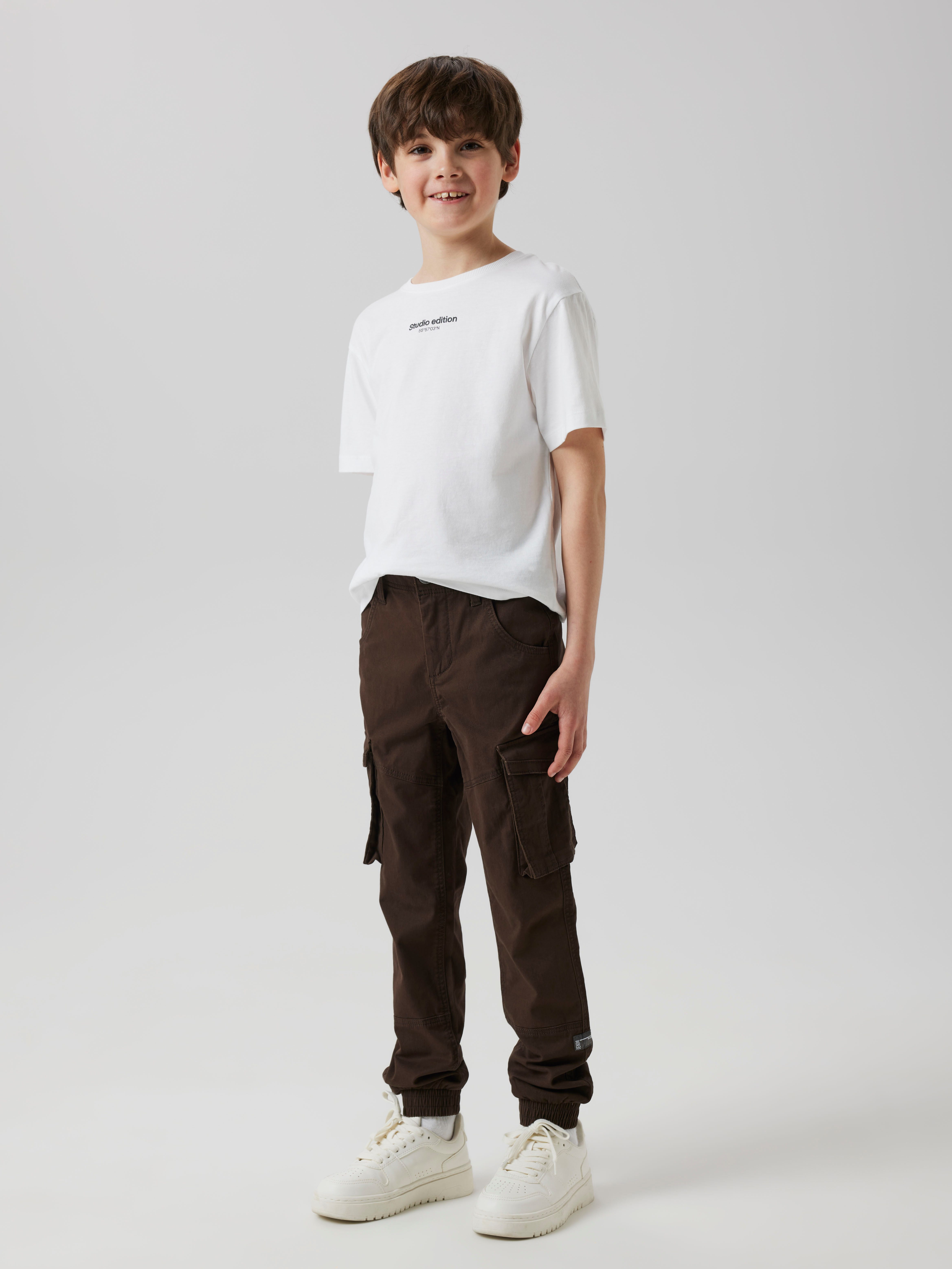 Name It Cargohose NKMRYAN – für Jungen mit verstellbarem Bund und Stretchkomfort unifarben, casual, regular fit, Twill