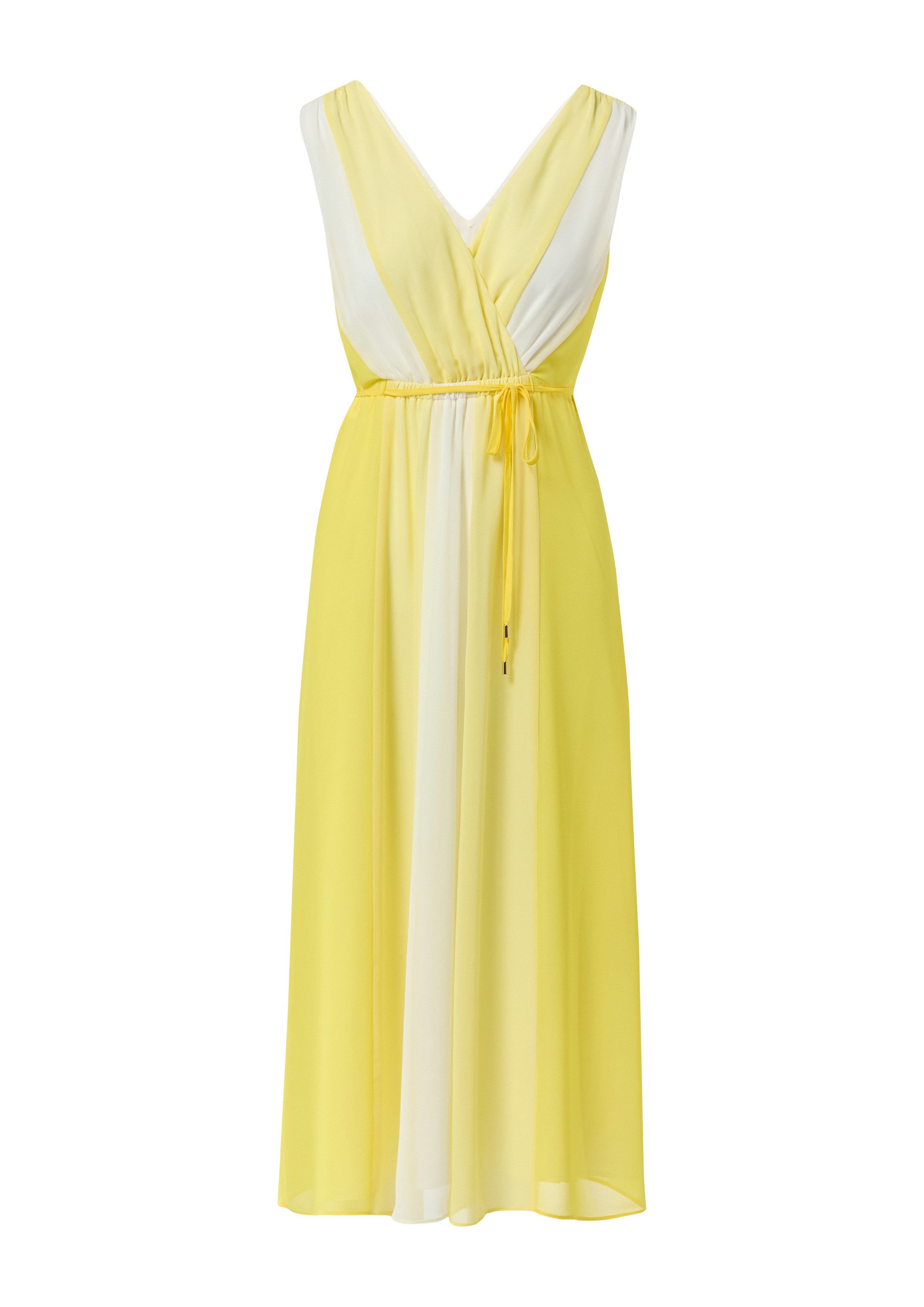 comma Midikleid Kleid Chiffon-Kleid mit elastischer Taille und Bindeband