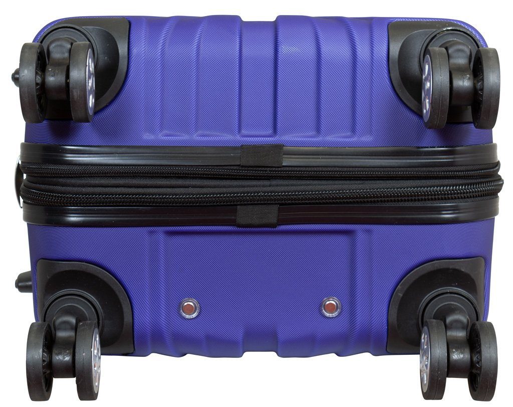 Trendyshop365 Hartschalen-Trolley robust und L, blau Doppelrollen, Almeria leicht Zahlenschloss, 4 82 Rollen, Größe Liter