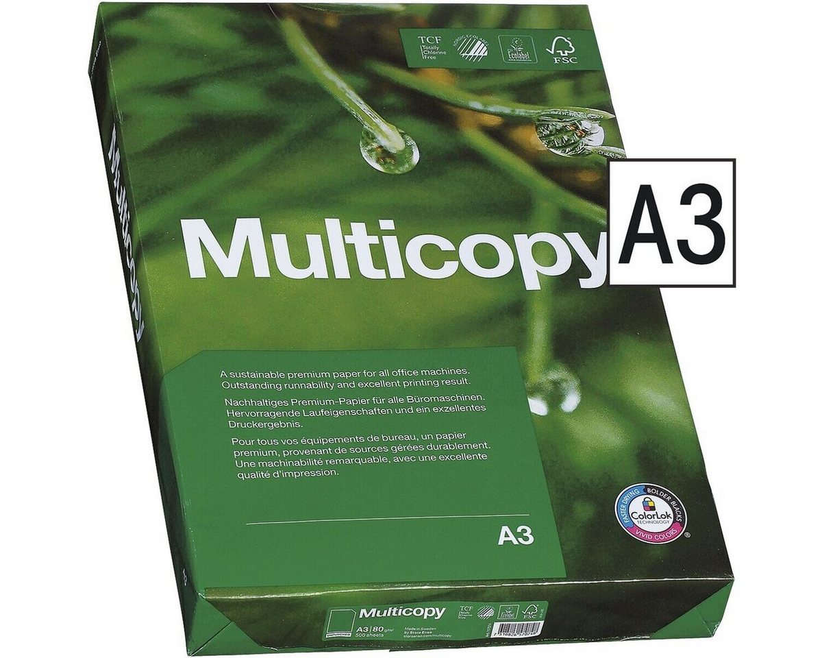 Thumbnail - MULTICOPY Druckerpapier MultiCopy, Format DIN A3, 80 g/m², 168 CIE, 500 Blatt