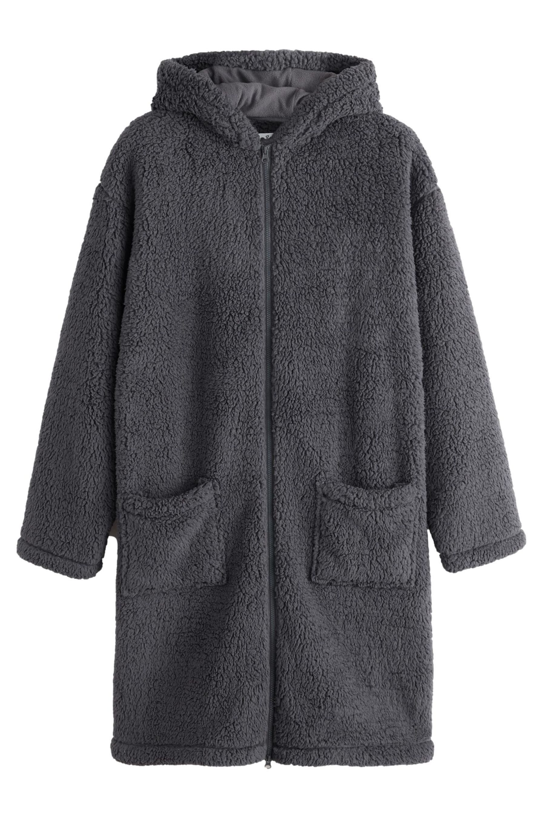 Next Morgenmantel Borg-Morgenmantel mit durchgehendem Reißverschluss, Polyester (recycelt)