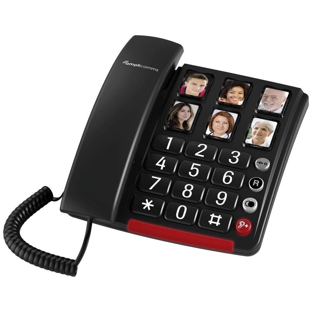 Amplicomms Plus ATL1424089 Seniorentelefon (Foto-Tasten, für Hörgeräte kompatibel, Wahlwiederholung)
