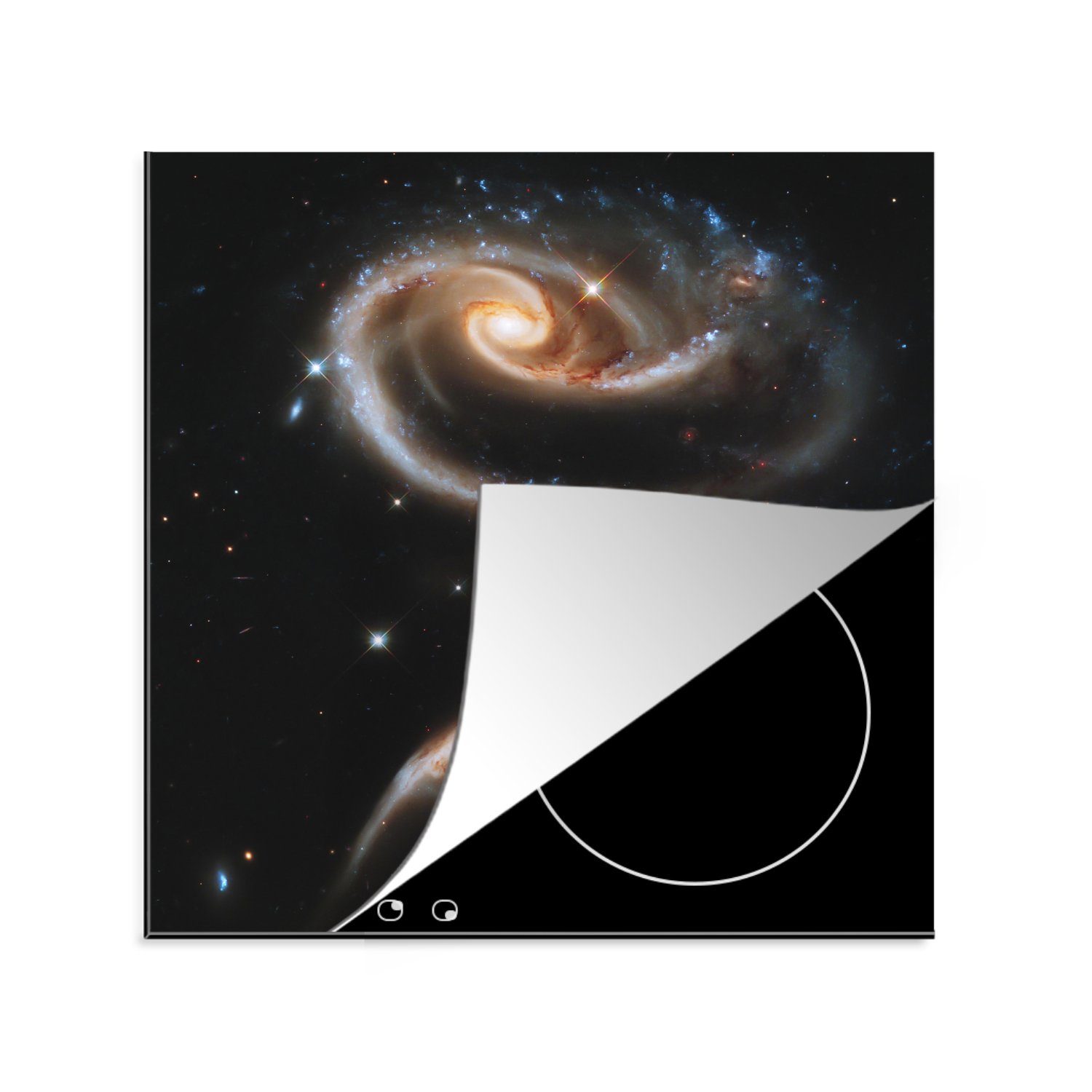 MuchoWow Herdblende-/Abdeckplatte Galaxie - Sterne - Wolke, Vinyl, (1 tlg), 78x78 cm, Ceranfeldabdeckung, Arbeitsplatte für küche
