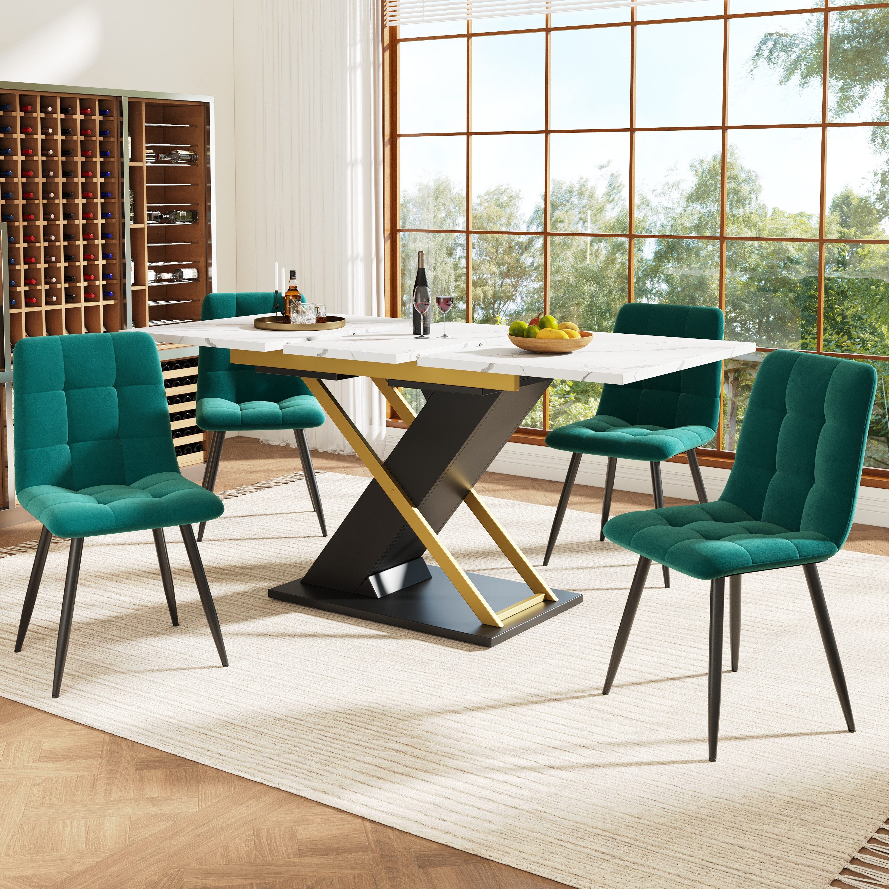 TavilaEcon Säulen-Esstisch aus robustem MDF mit günstig online kaufen