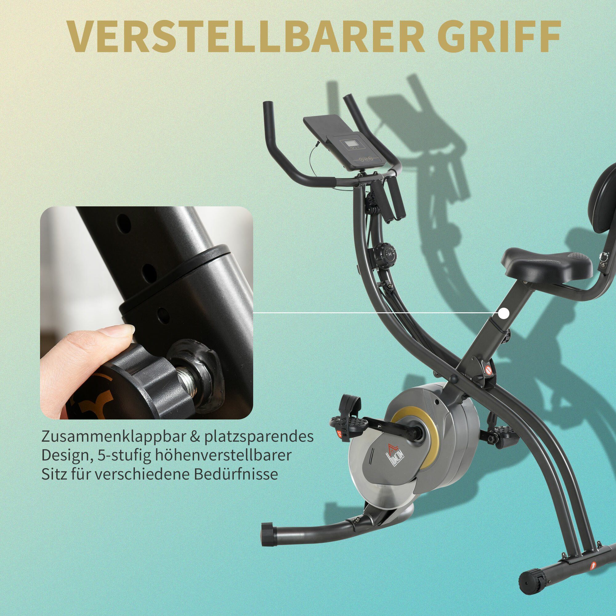 HOMCOM Heimtrainer 2-in-1 Fahrradtrainer