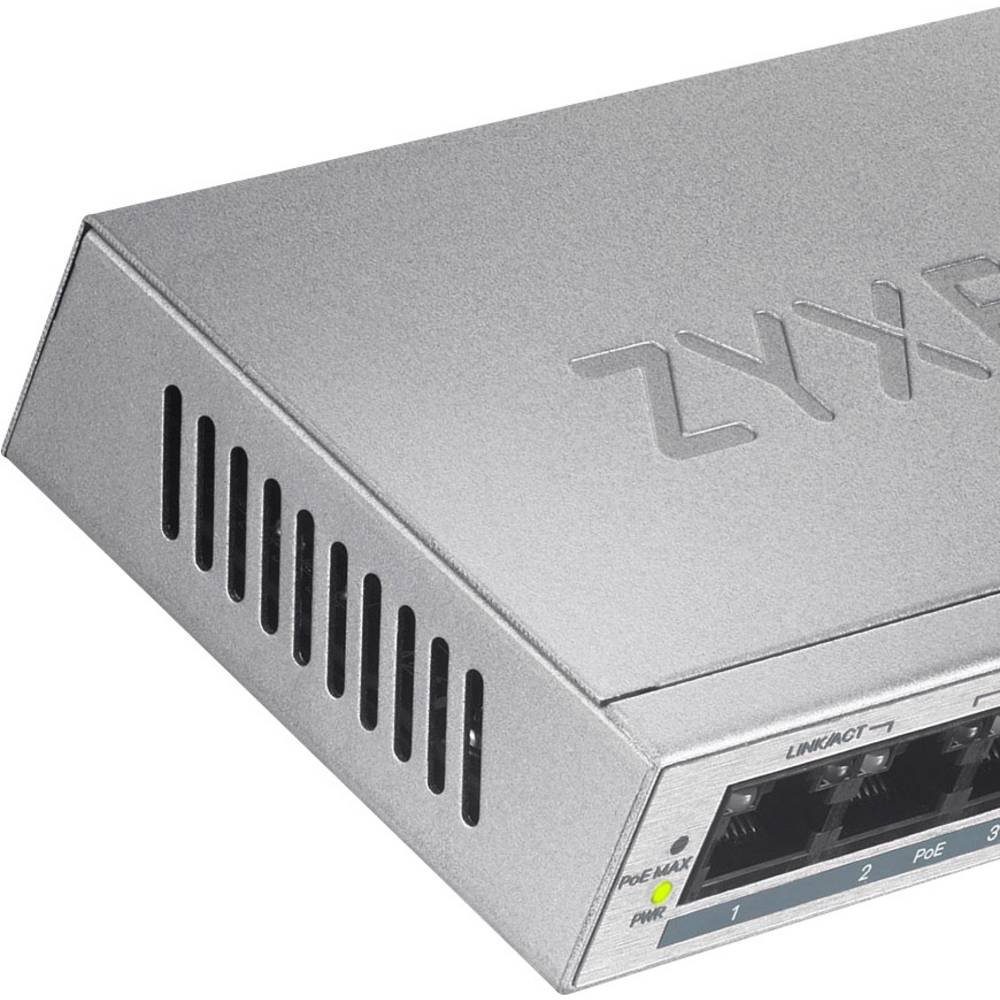 Zyxel 5-Port GbE Unmanaged PoE Switch 60 Watt GS1005HP-EU0101F Netzwerk-Switch (PoE-Funktion)