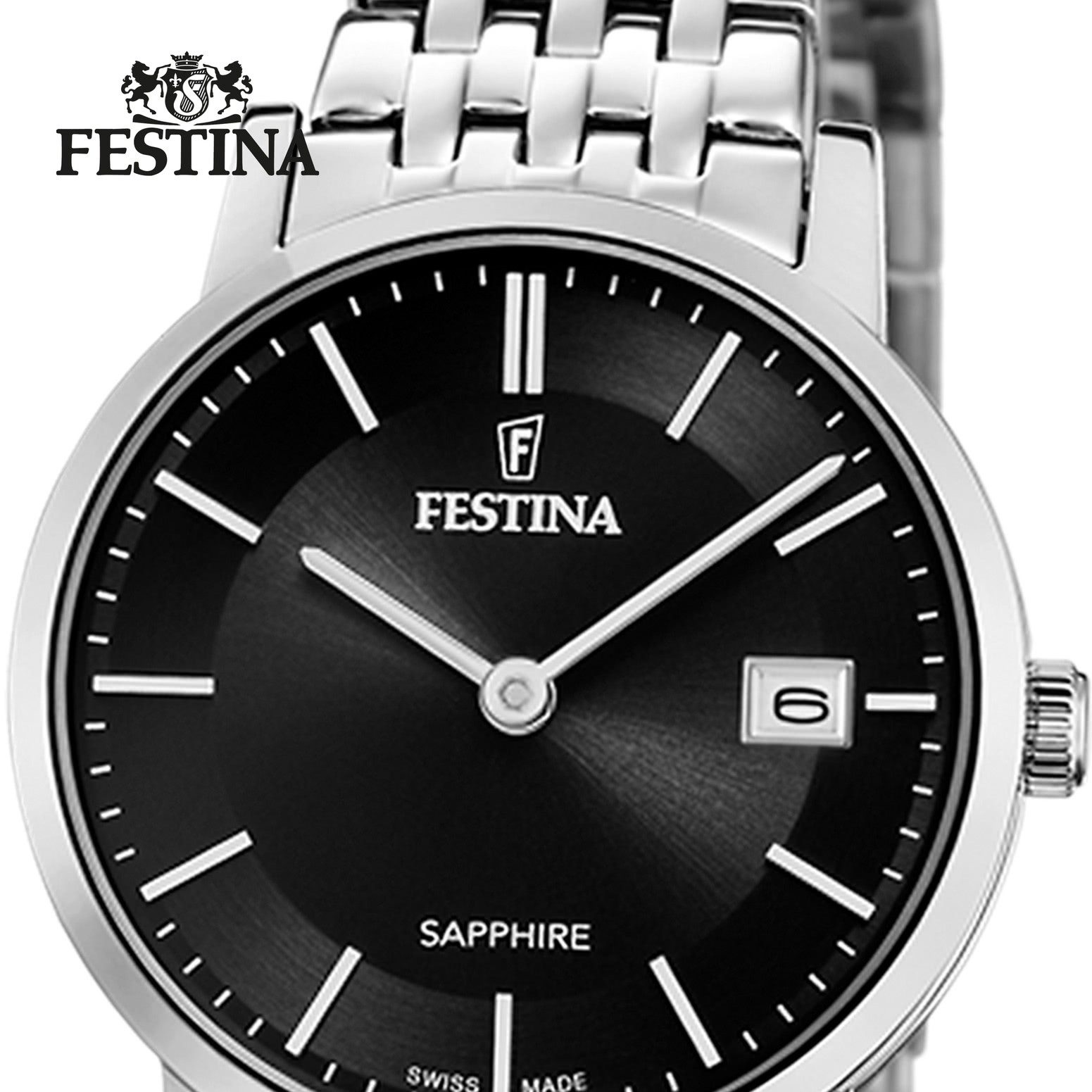 Festina Quarzuhr Festina Damenuhr Edelstahl silber, (Analoguhr), Damen Armbanduhr rund, Edelstahlarmband silber, Elegant