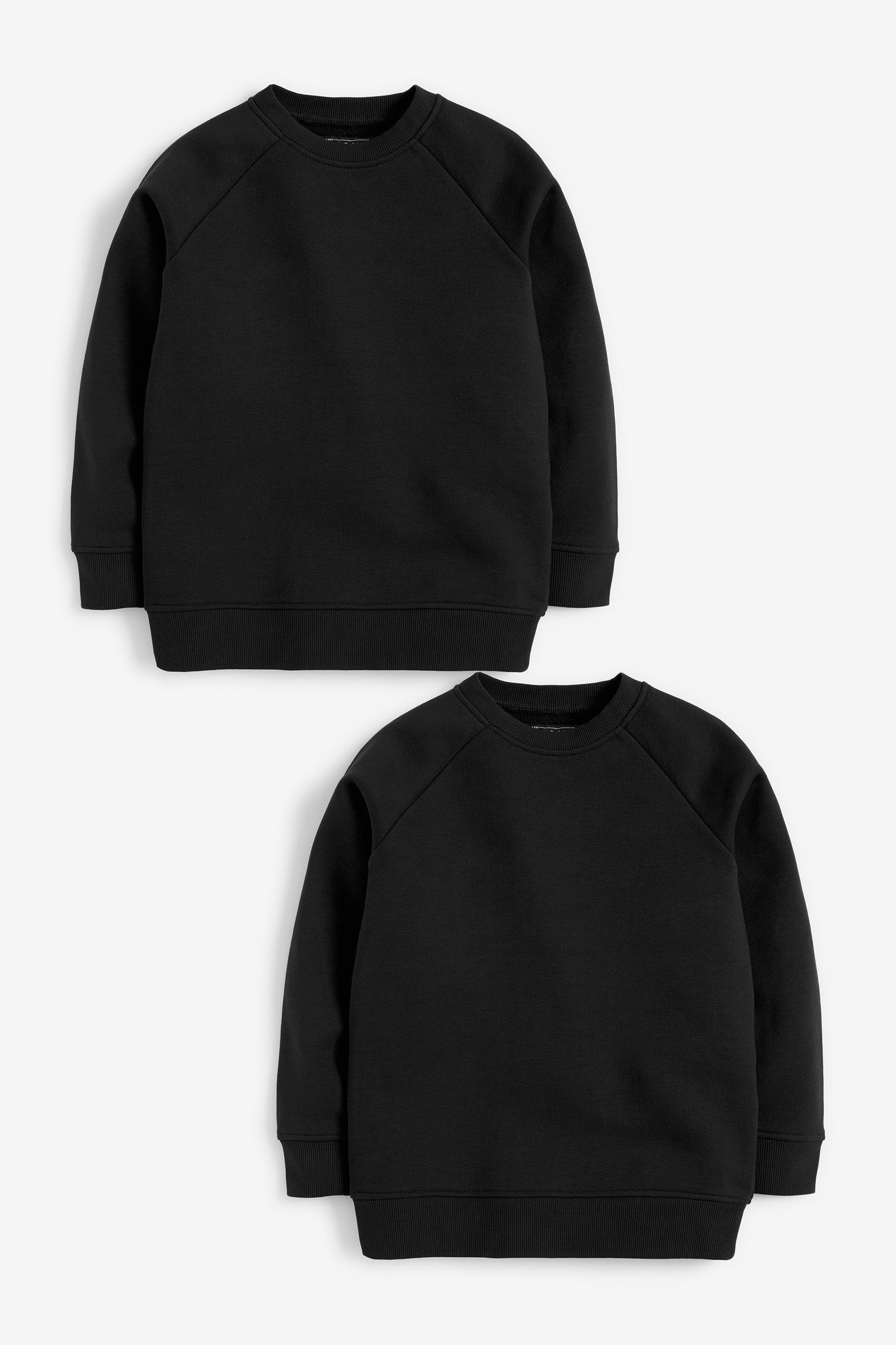 Next Sweatshirt Schulpullover mit V-Ausschnitt 2er-Pack (2-tlg) Black