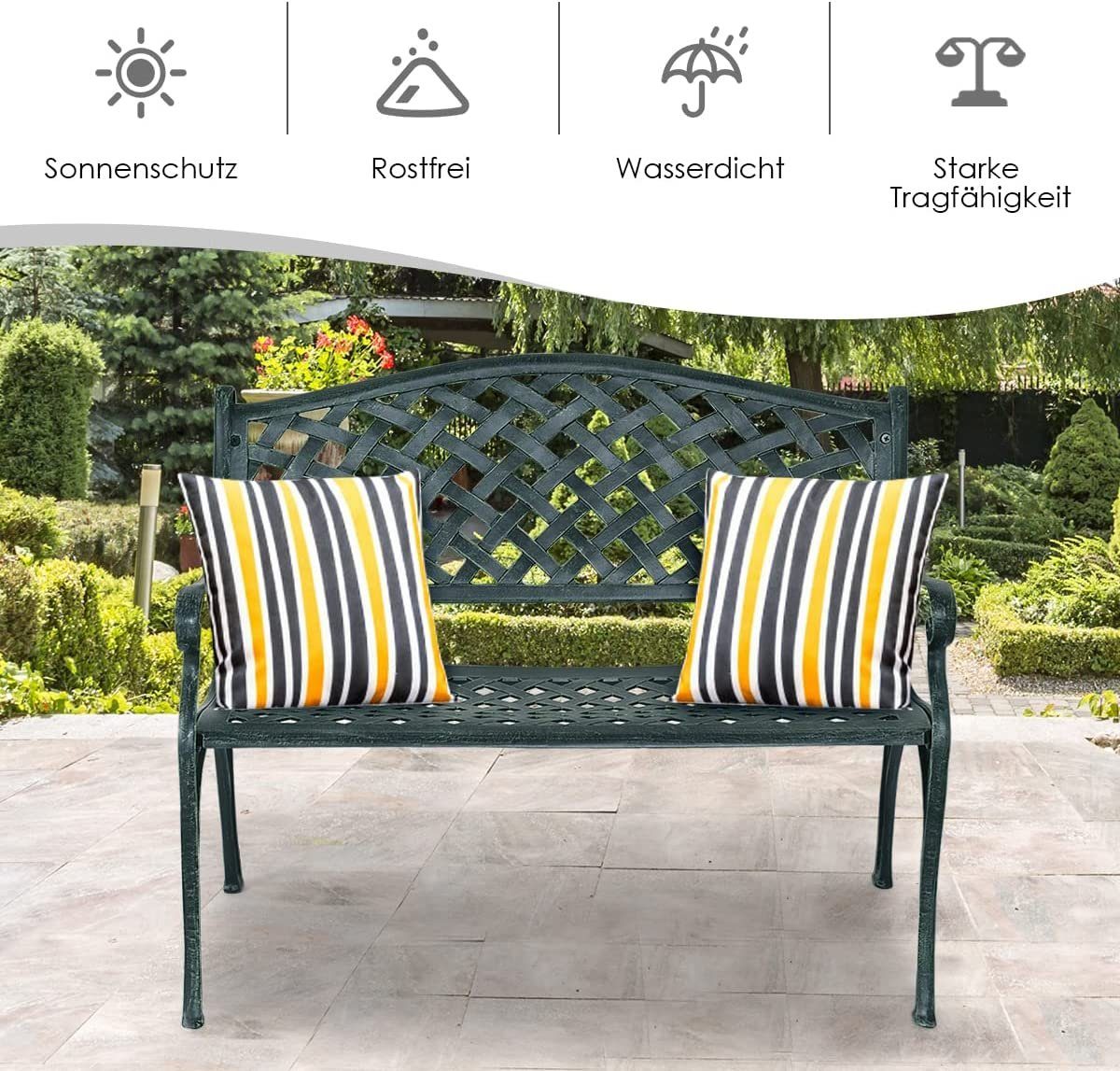 KOMFOTTEU Gartenbank für 2-3 Personen, Aluminium-Parkbank günstig online kaufen