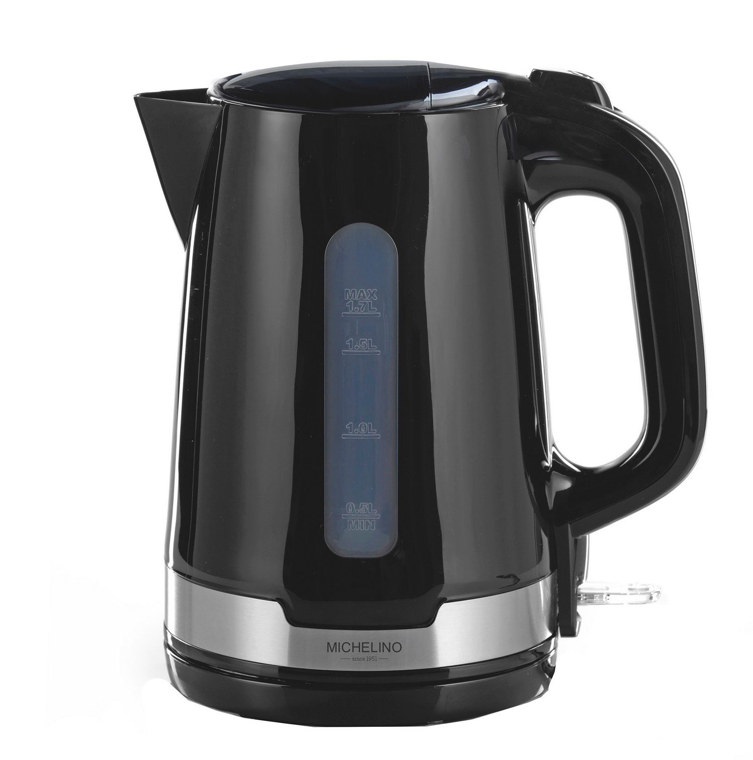 Michelino Wasserkocher 1,7 L Heißwasserbereiter Teekocher schwarz, 2200,00 W