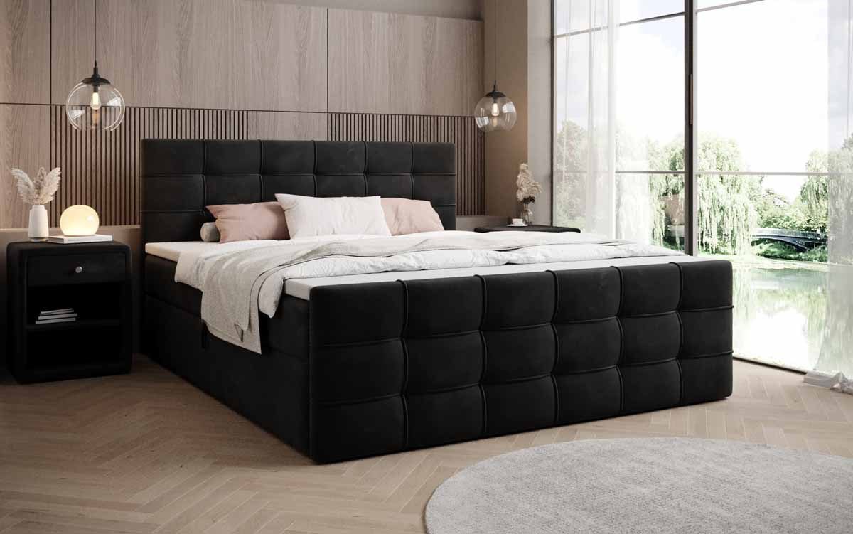 Luxusbetten24 Boxspringbett Luxor Samt, mit Stauraum günstig online kaufen