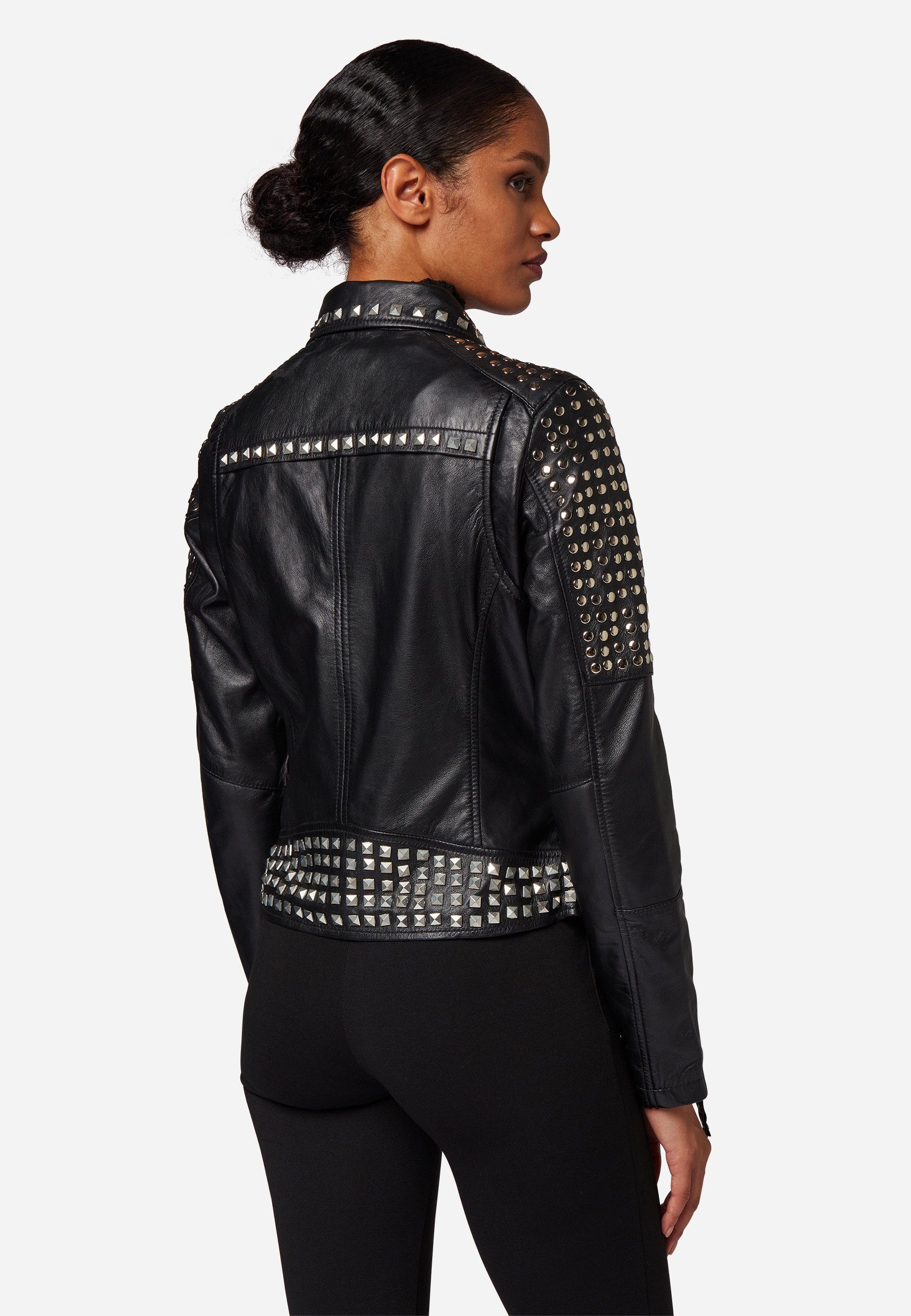 RICANO Lederjacke Studd Hochwertiges Lamm-Nappa-Leder