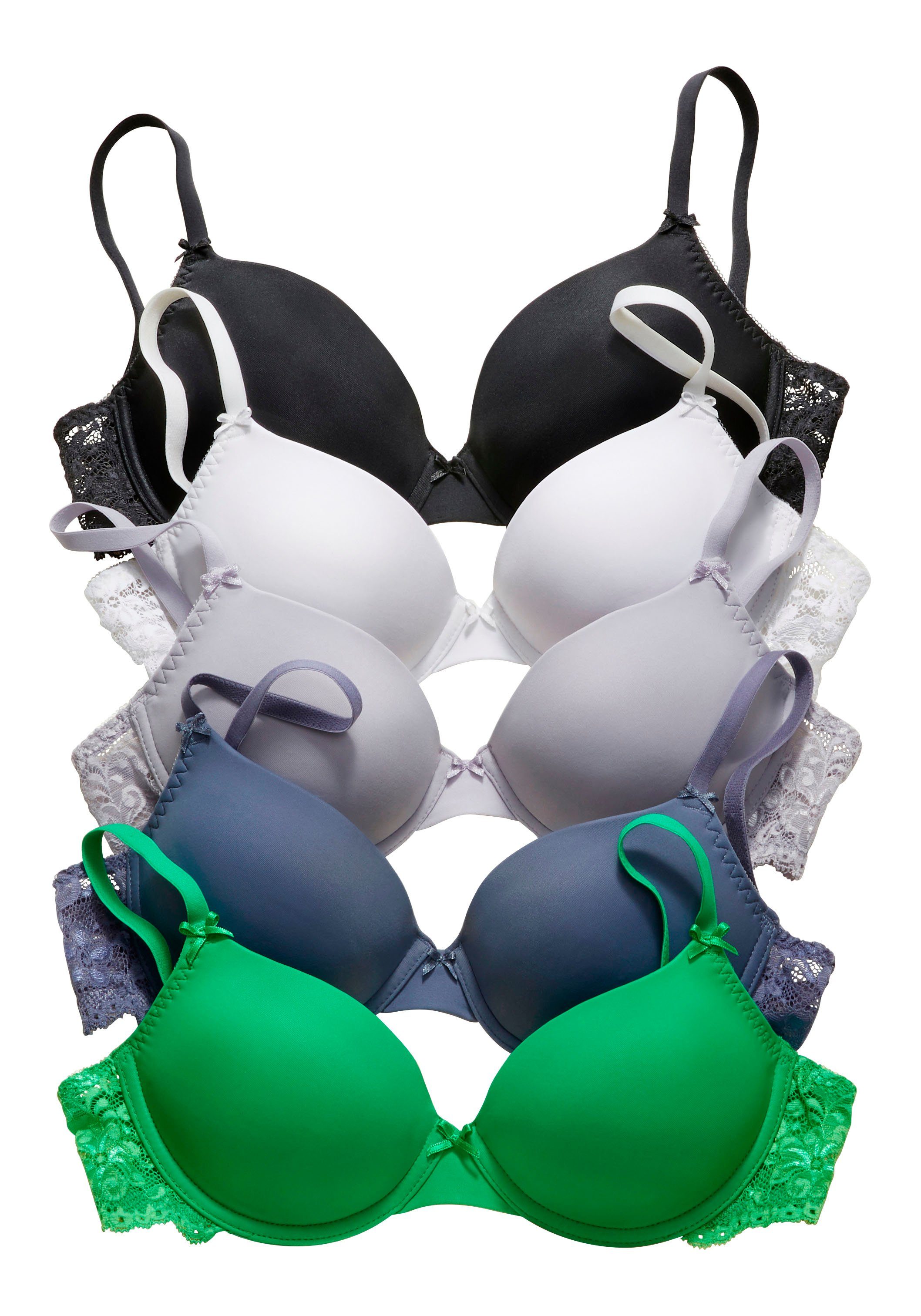 Nuance by Lascana Schalen-BH, BH mit Bügel, mit Spitzenrücken & nahtlosen Schalen als Dessous-Set kombinierbar, sexy Dessous, sexy Unterwäsche – Bild 4 von 5