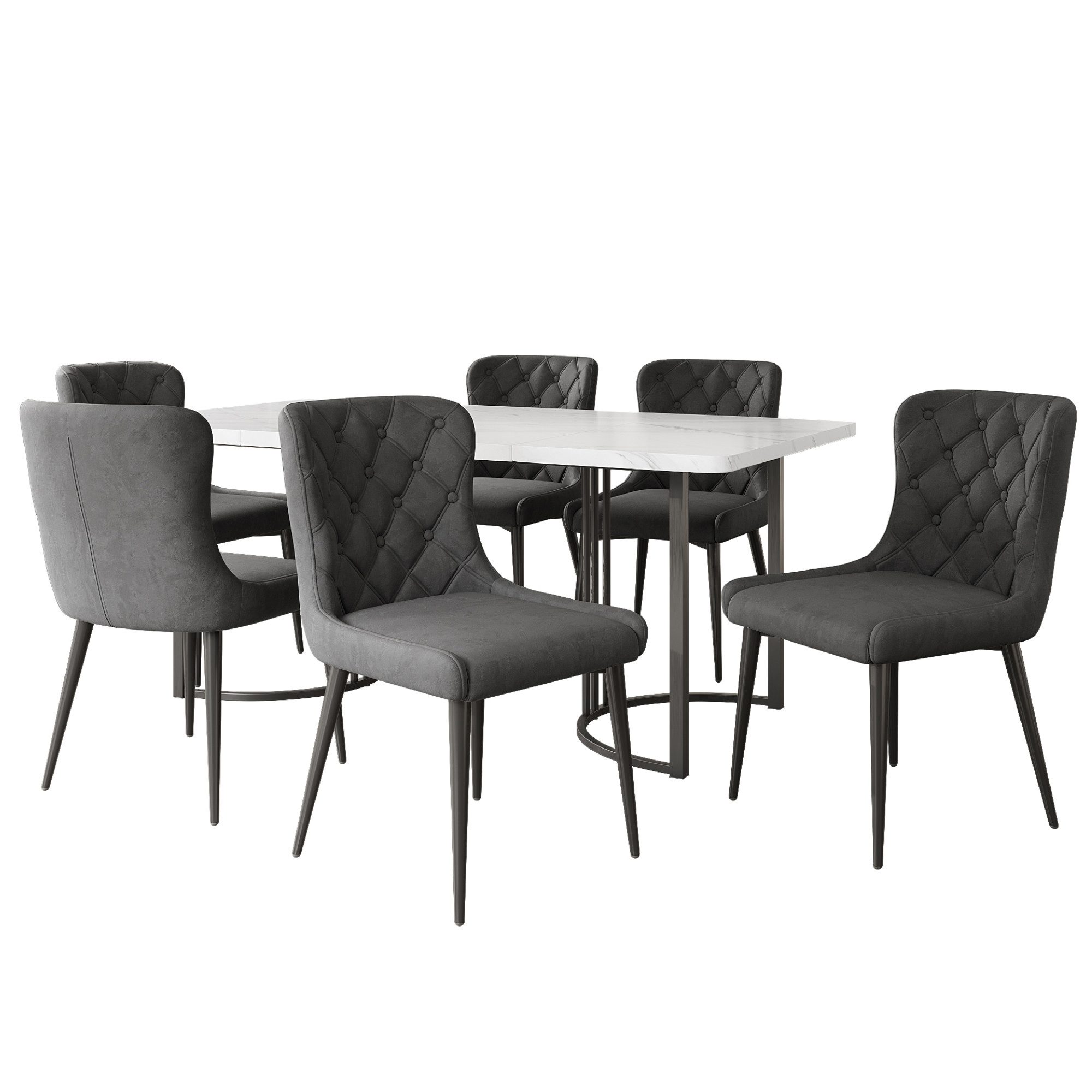 OKWISH Esstisch Essgruppe,Esstisch mit Stühlen Set, günstig online kaufen