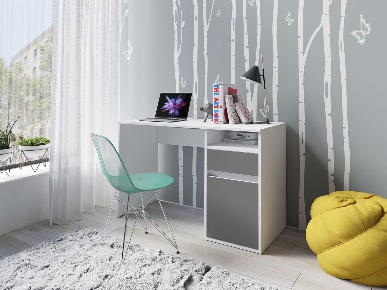 Home affaire Schreibtisch Tinsley, mit Schublade, und Tür, Breite 120 x53 cm