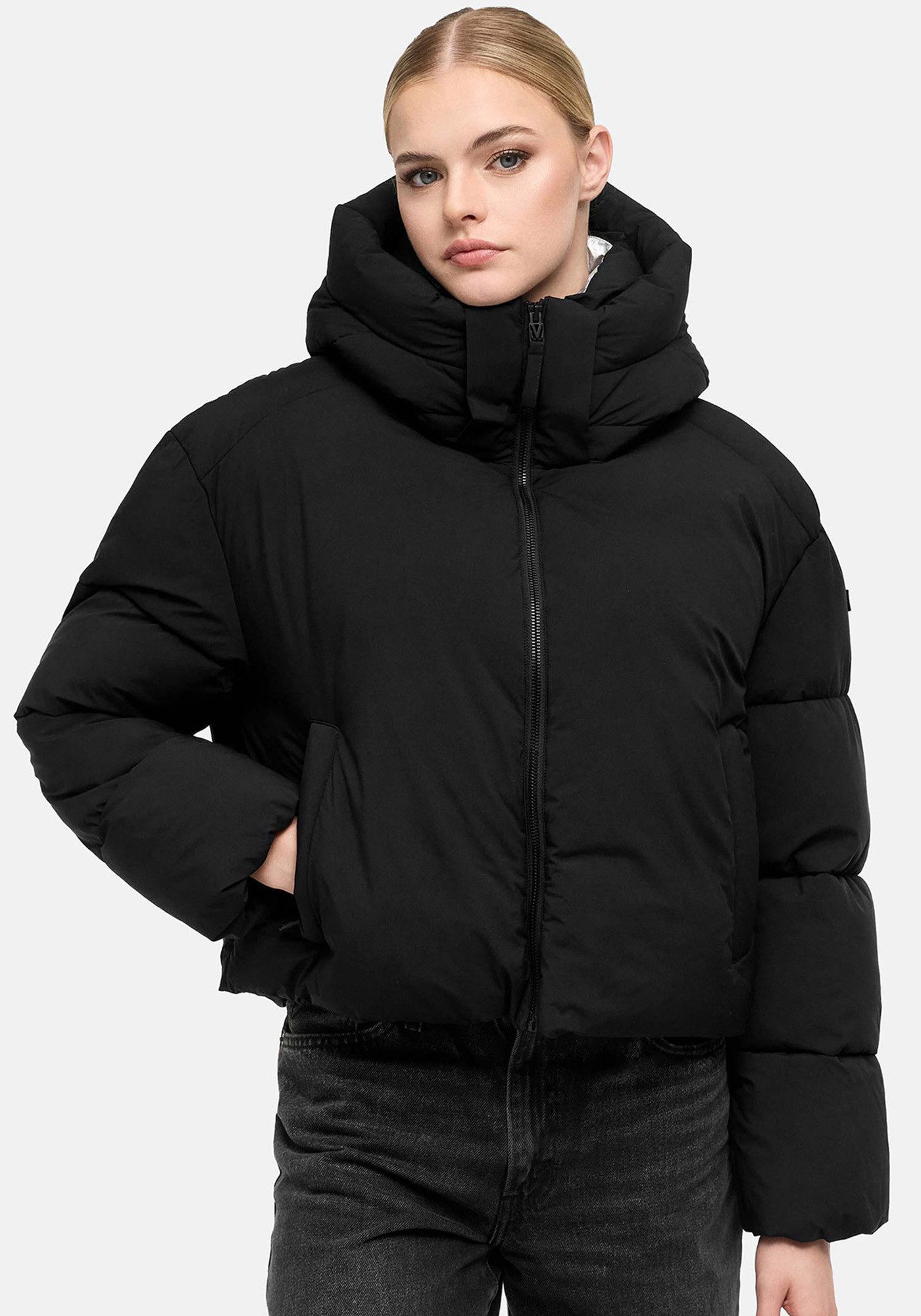 Marikoo Winterjacke Zilvaa Damen Steppjacke mit Kapuze in Daunenoptik warm und leicht