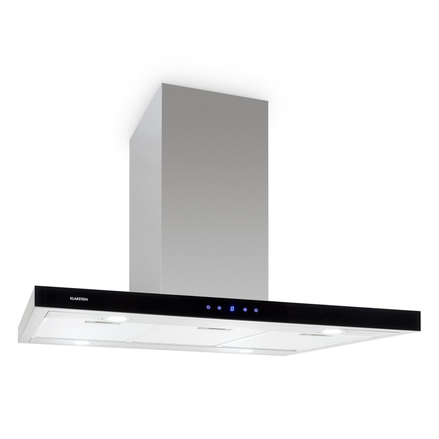 Klarstein Deckenhaube Madonna Inselabzugshaube Wandhaube Abluft Umluft Silber